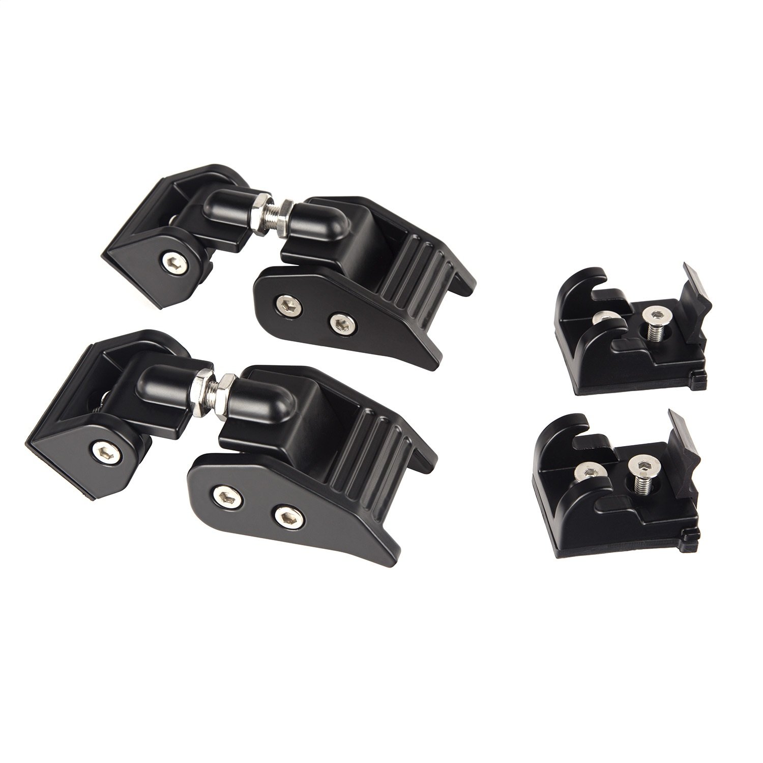 Rugged Ridge Hood Catch Kit for Jeep Wrangler JK (2007-2018) - Heavy Duty Black Hood Latch | Part #11210.11 | Off-Road & Adventure Vehicle Protection