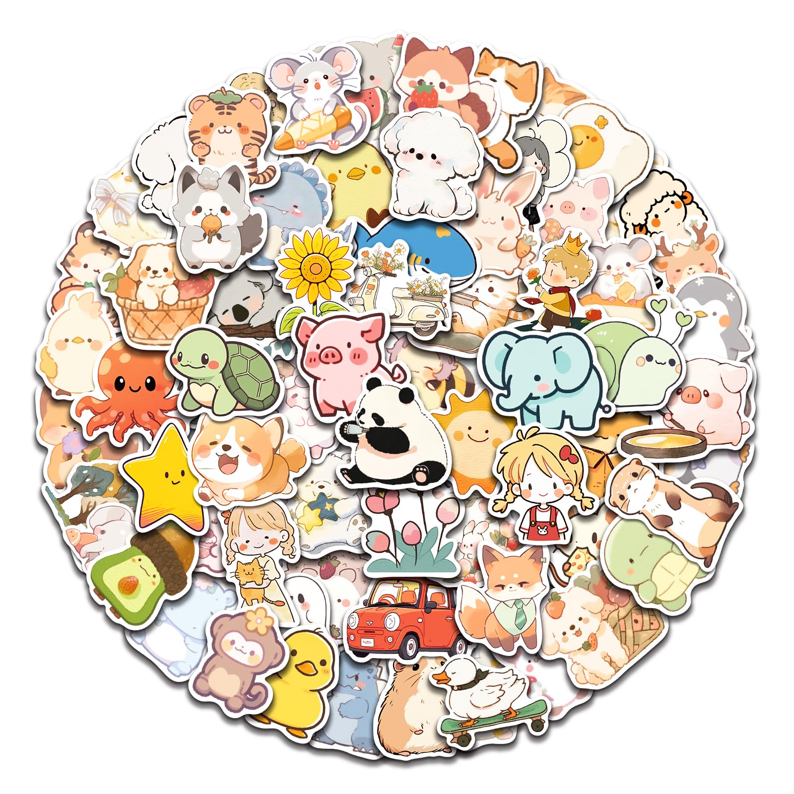 100 Pcs Cute Animal Stickers for Kids - Waterproof Vinyl Decals for Water Bottles, Laptops, Notebooks - Perfect for Classroom Rewards, Birthday Party Favors & Kids Gifts - Fun DIY Decor for School Supplies & Kids' Rooms