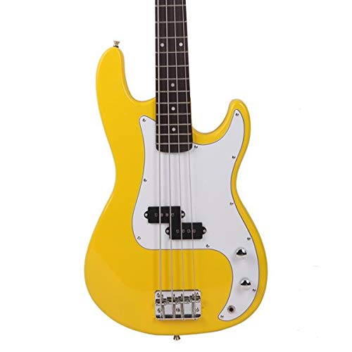 Premium GP Bass Guitar Strap with Stereo Cable & Wrench Tool - Comfortable Padded Shoulder Support for Musicians - Perfect for Live Performances, Studio Sessions & Music Practice (Yellow) - Fast 3-7 Day US Shipping