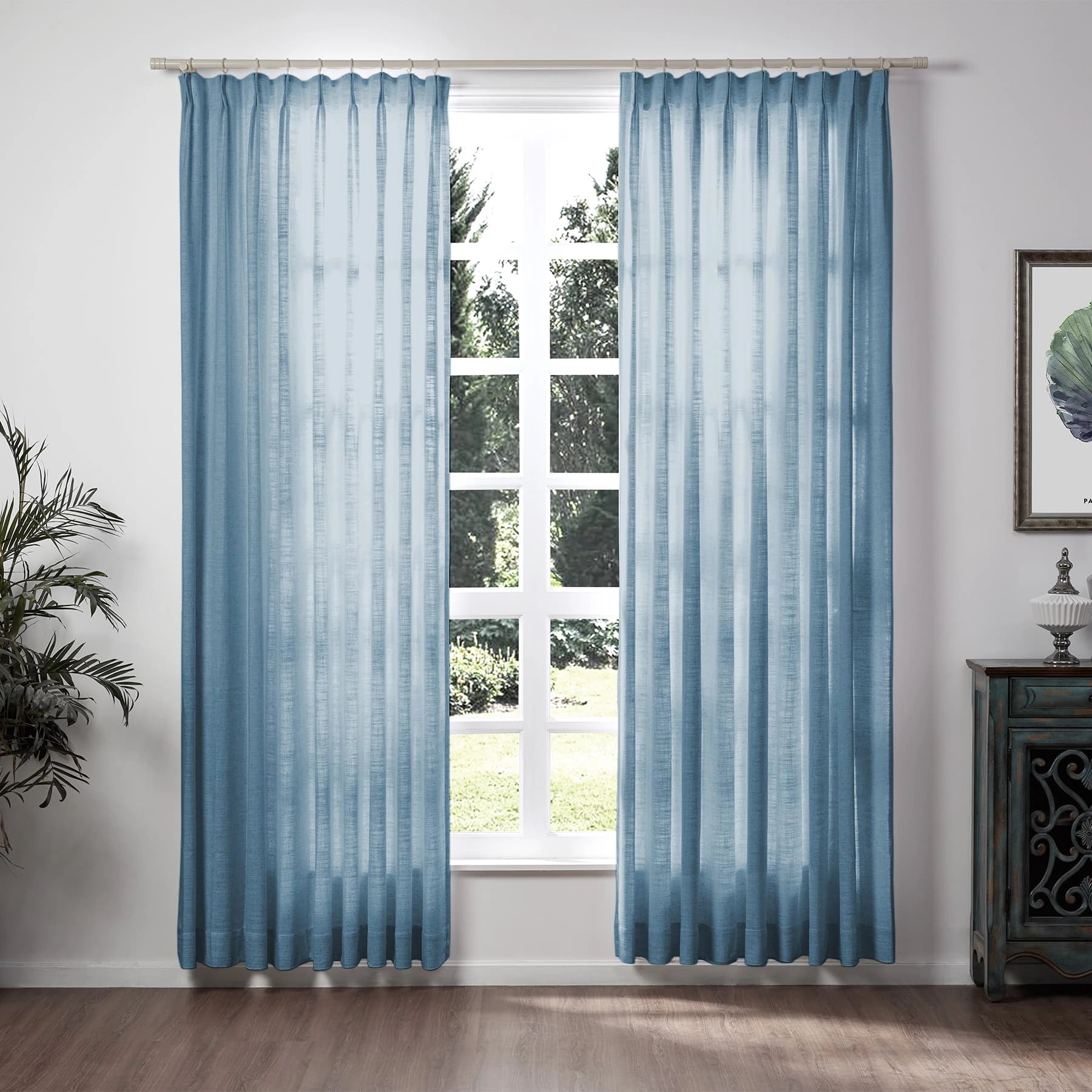 Liz Loft Extra Long Pleated Curtains - 84 Inch Length Blackout Drapes for Living Room & Bedroom | Thermal Insulated Window Treatments for Home Decor