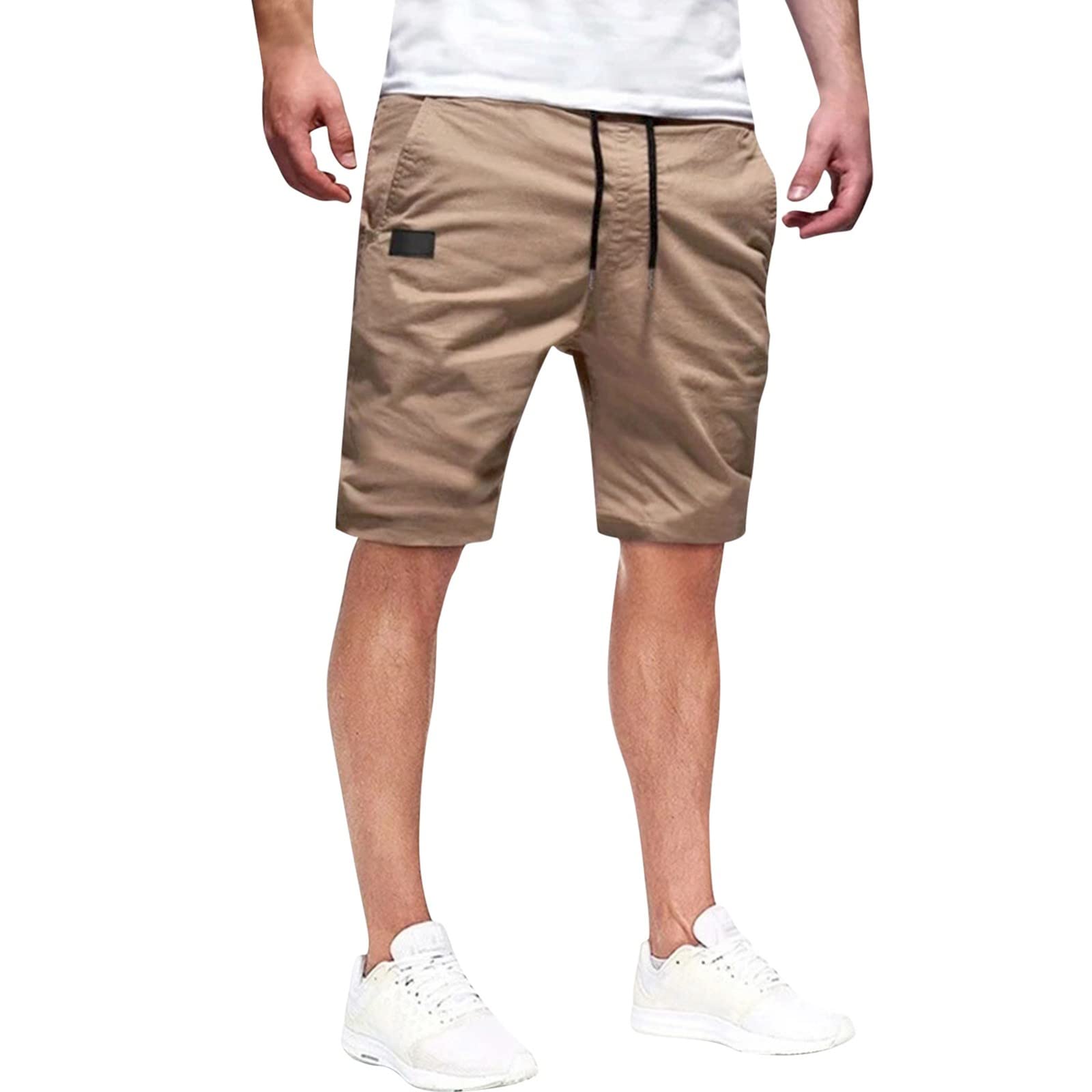 Men's Cargo Shorts with Elastic Waist - Relaxed Fit Multi-Pocket Casual Shorts for Fishing, Hiking & Outdoor Work | Durable & Comfortable Summer Wear