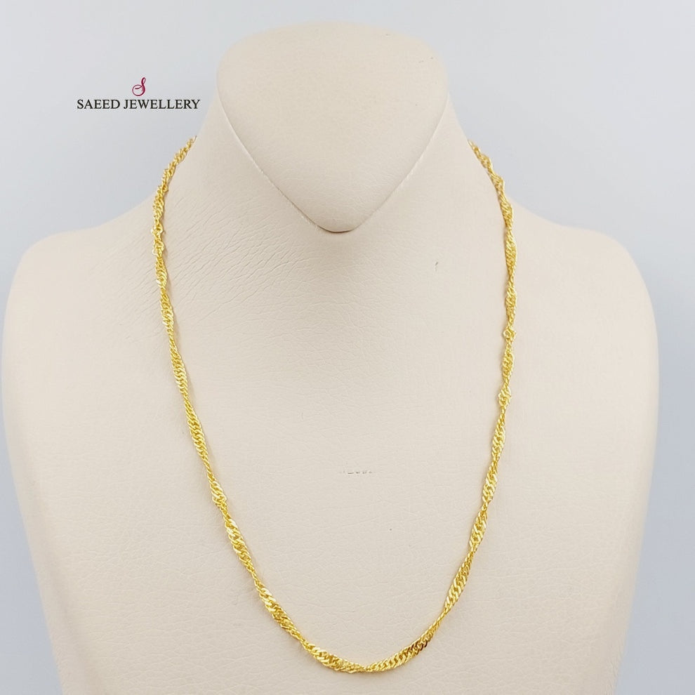 3mm Singapore Chain Necklace for Women - Dainty Gold & Silver Layering Chain - Perfect for Everyday Wear, Gift Giving & Special Occasions