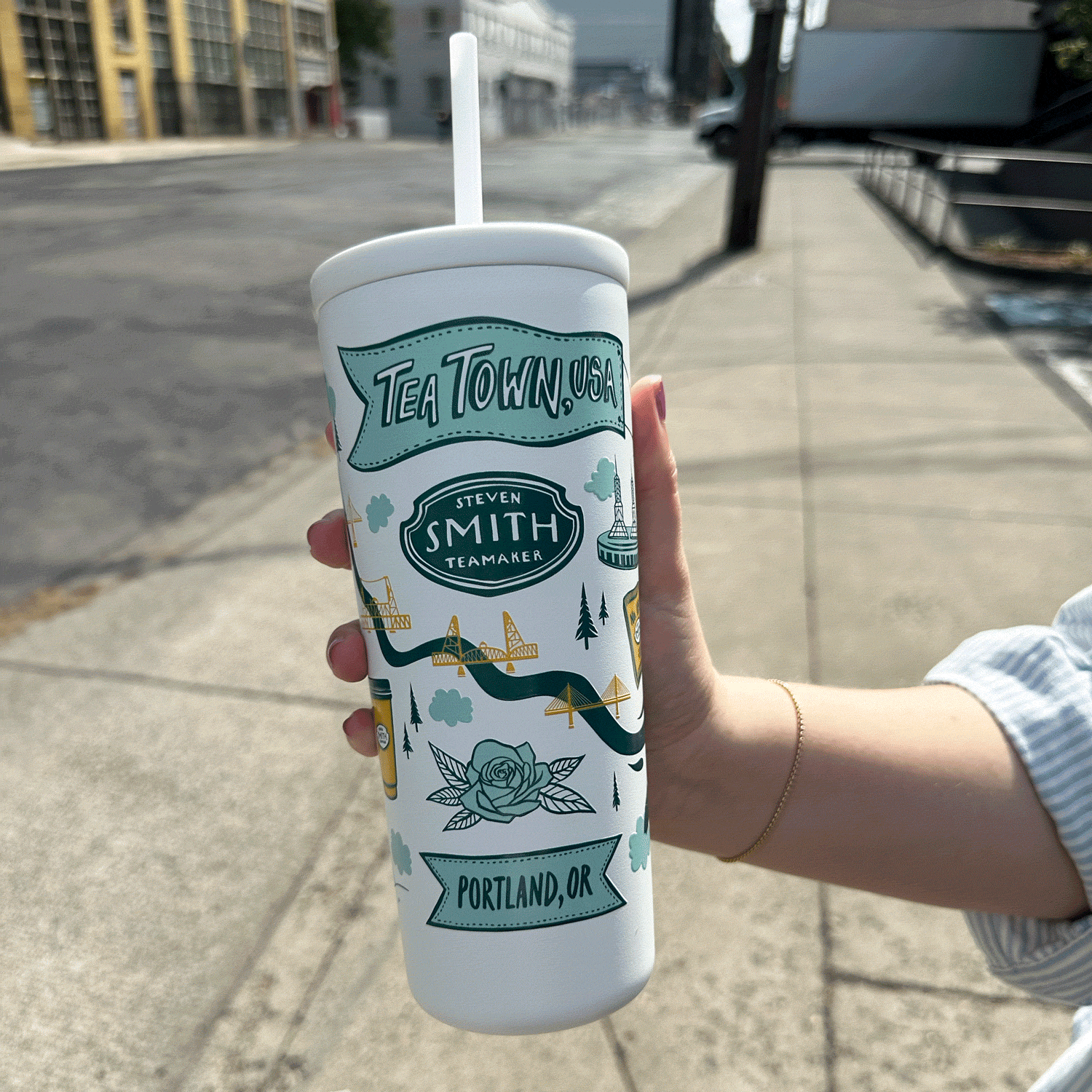 Premium Insulated Stainless Steel Tumbler - Tea Town USA - Keeps Drinks Hot/Cold for Hours - Perfect for Coffee, Tea & Outdoor Activities