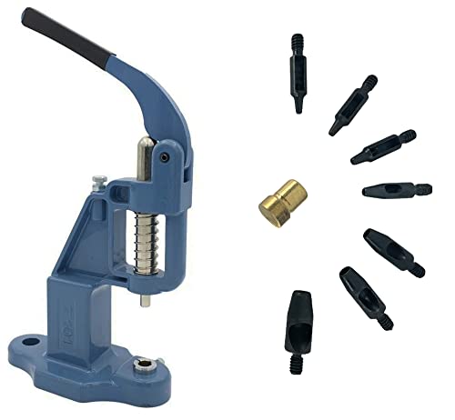 Premium Leather Hole Punch Set - 2mm to 6mm Circle Punches with Comfort Grip Handle for DIY Leather Crafting, Bookbinding, Belt Making & Card Making | Professional Leatherworking Tools (Blue)