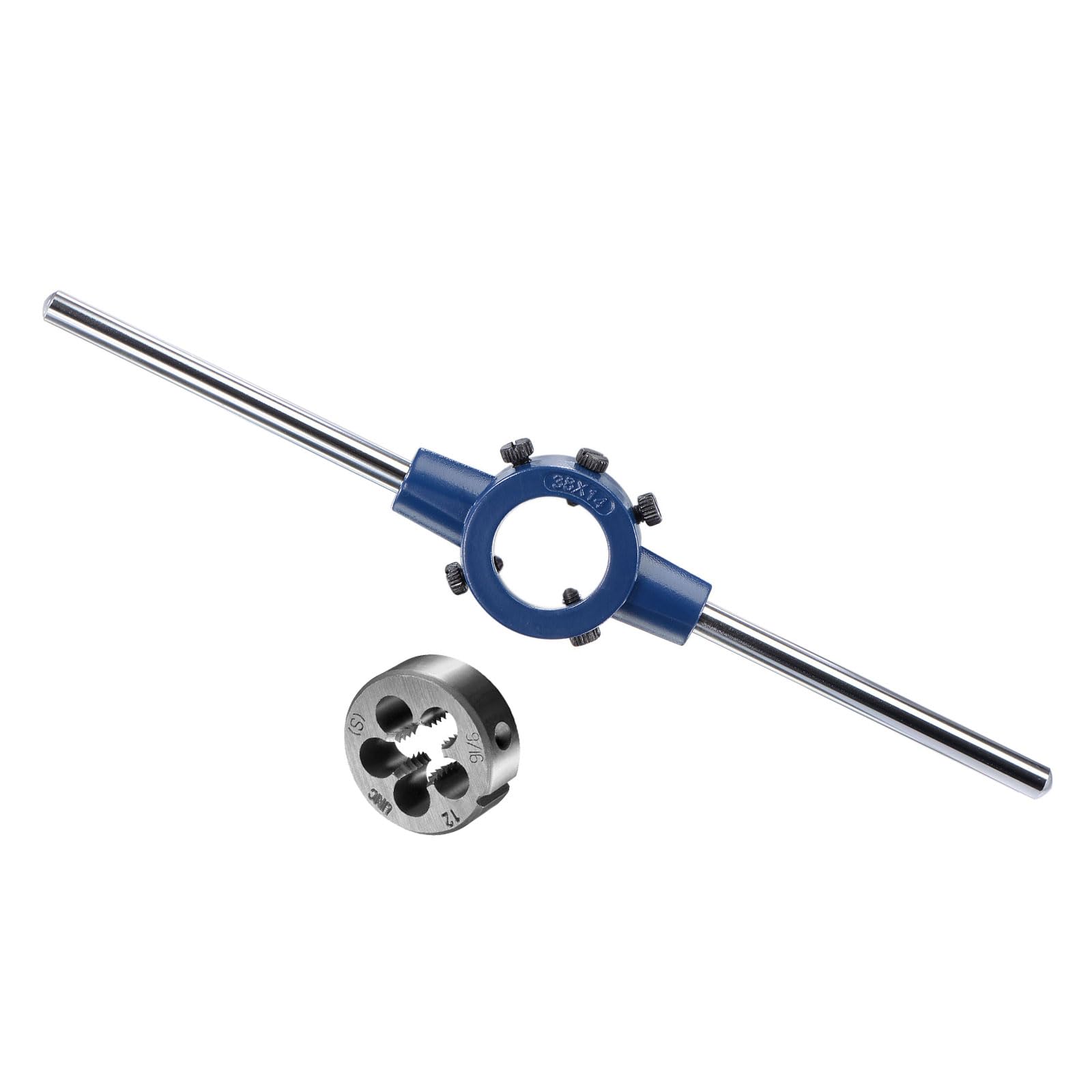 9/16-12 UNC Thread Die Handle Set with 26mm-38mm OD / M12-M16 Die Wrench Tool Kit for Threading and Repairing - Perfect for Plumbing, Automotive, and Metalworking Projects