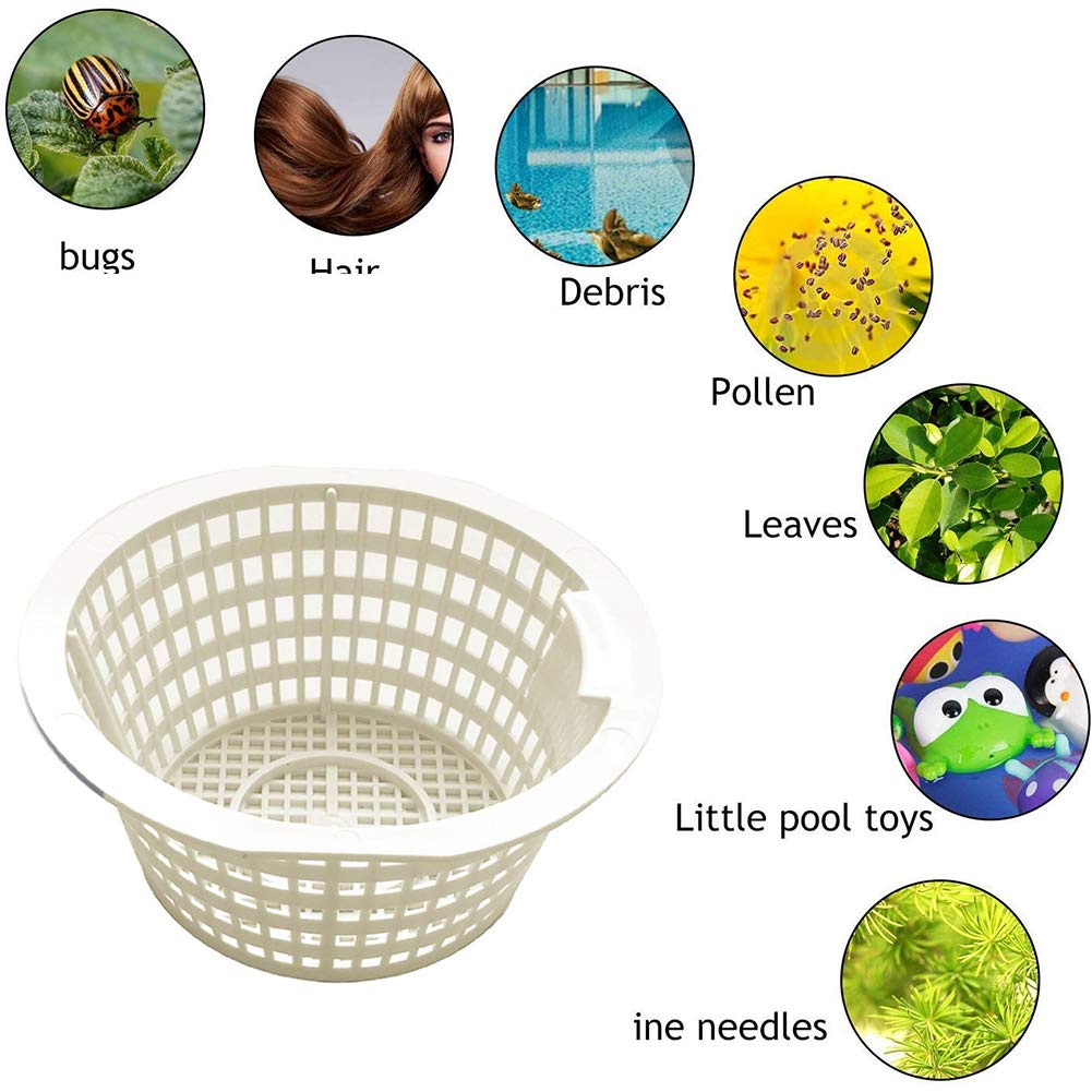 Premium Pool Skimmer Basket - Removable Mini Replacement Filter Strainer for Swimming Pools | Durable Plastic Construction | Easy Maintenance & Cleaning | Perfect for In-Ground & Above-Ground Pool Skimmers (No Handle Included)