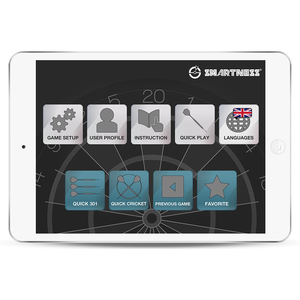 Smartness Carromco 94014 Electronic Dartboard with Turbo Charger - Bluetooth App Connectivity for Score Tracking | Perfect for Home Game Rooms, Bars & Family Game Nights