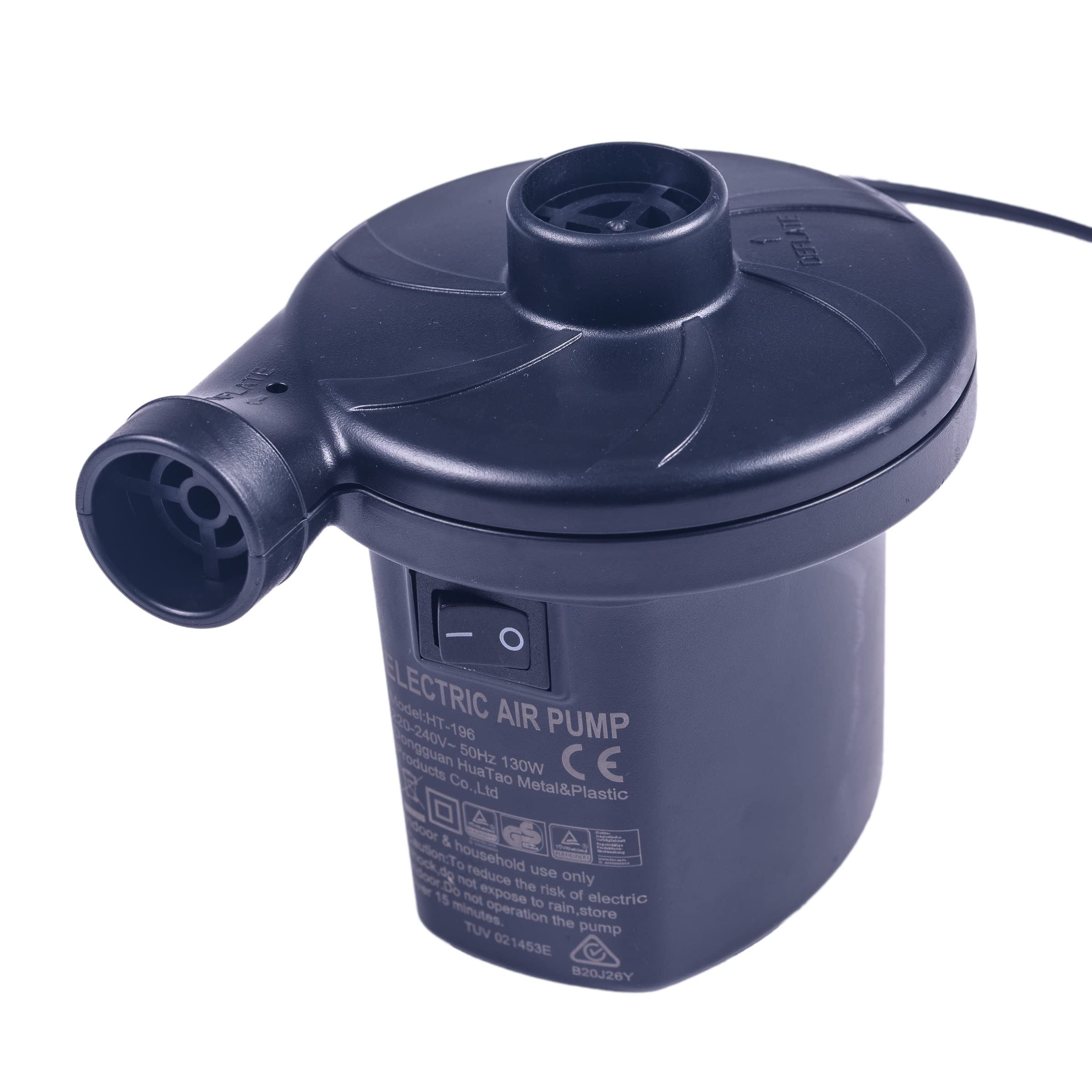 8201 Electric AC Quick Air Pump for Inflatable Mattress, Air Bed, Pool Toys, Raft & Boat - Portable Inflator for Camping, Travel, Home Use and Outdoor Adventures