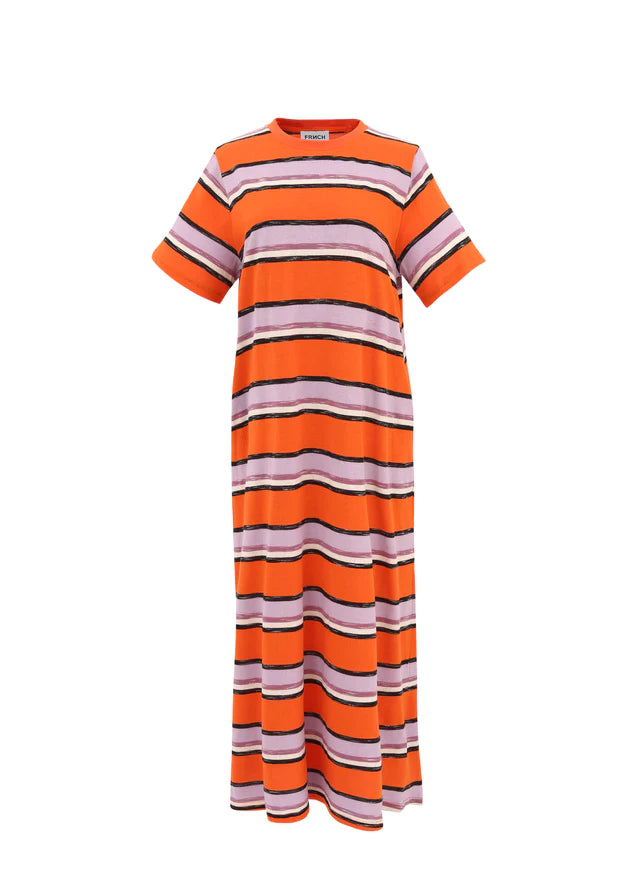 ARMONY Women's Orange T-Shirt Dress - Casual Long Sleeve Cotton Blend Tunic for Everyday Wear | Perfect for Work, Weekend Outings & Travel