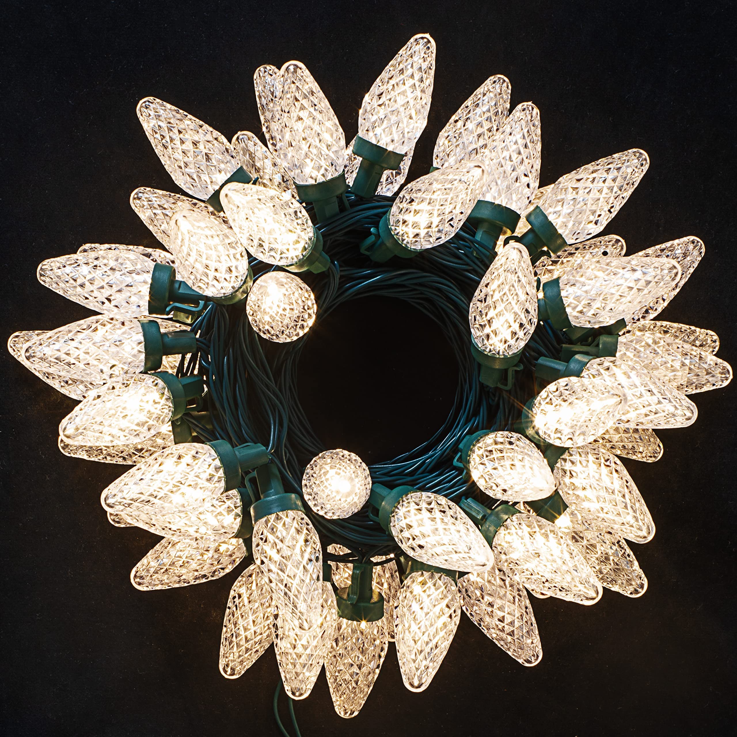 50 LED C9 Christmas String Lights - 32.8FT Fairy Lights with Extendable Green Wire for Indoor & Outdoor Holiday Decor - Warm White for Christmas Tree, Wedding, Party & Bedroom Decoration (Perfect for Xmas, Garden, Patio & Home Decor)