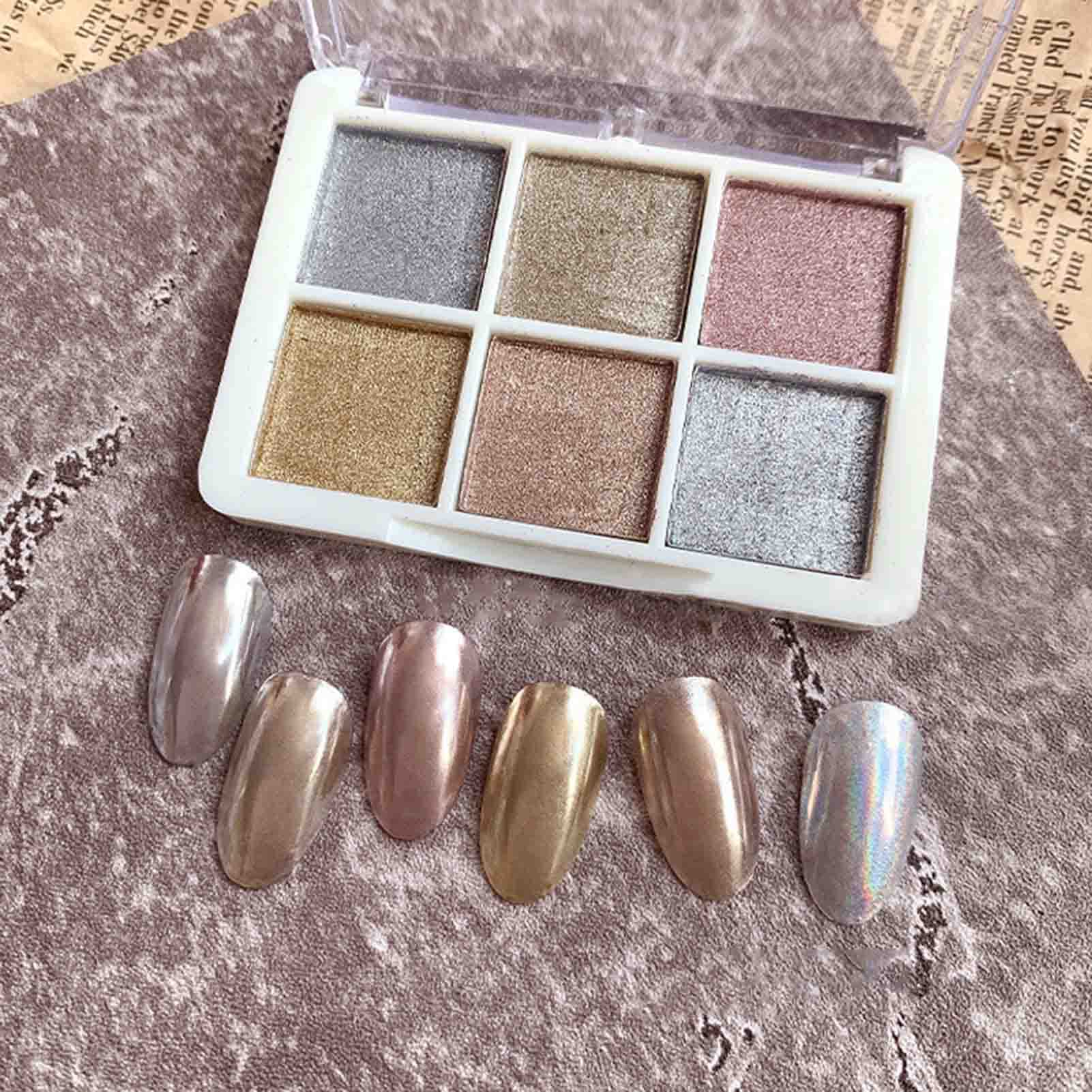 6 Colors Chrome Nail Powder Set - Mermaid Neon Nail Pigment, Glitter Dust for Dipping & Manicure | DIY Nail Art, Pearl Ice Chrome Powder | Perfect for Salon, Home Manicure & Party Nail Designs