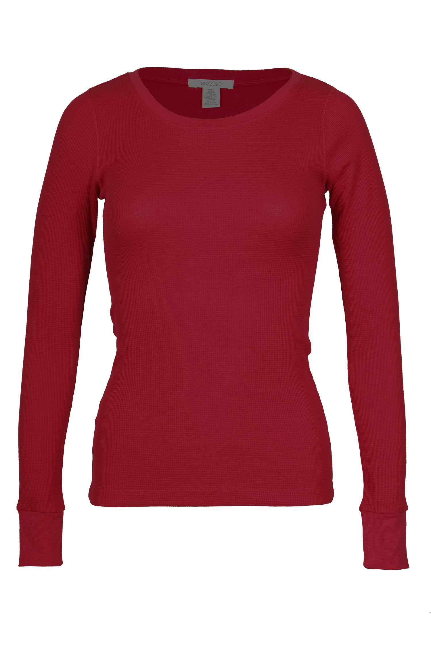 Fitscloth Women's Soft Warm Waffle Thermal Long Sleeve Crew Neck T-Shirt - Cozy Casual Wear for Winter, Layering, and Everyday Outfits