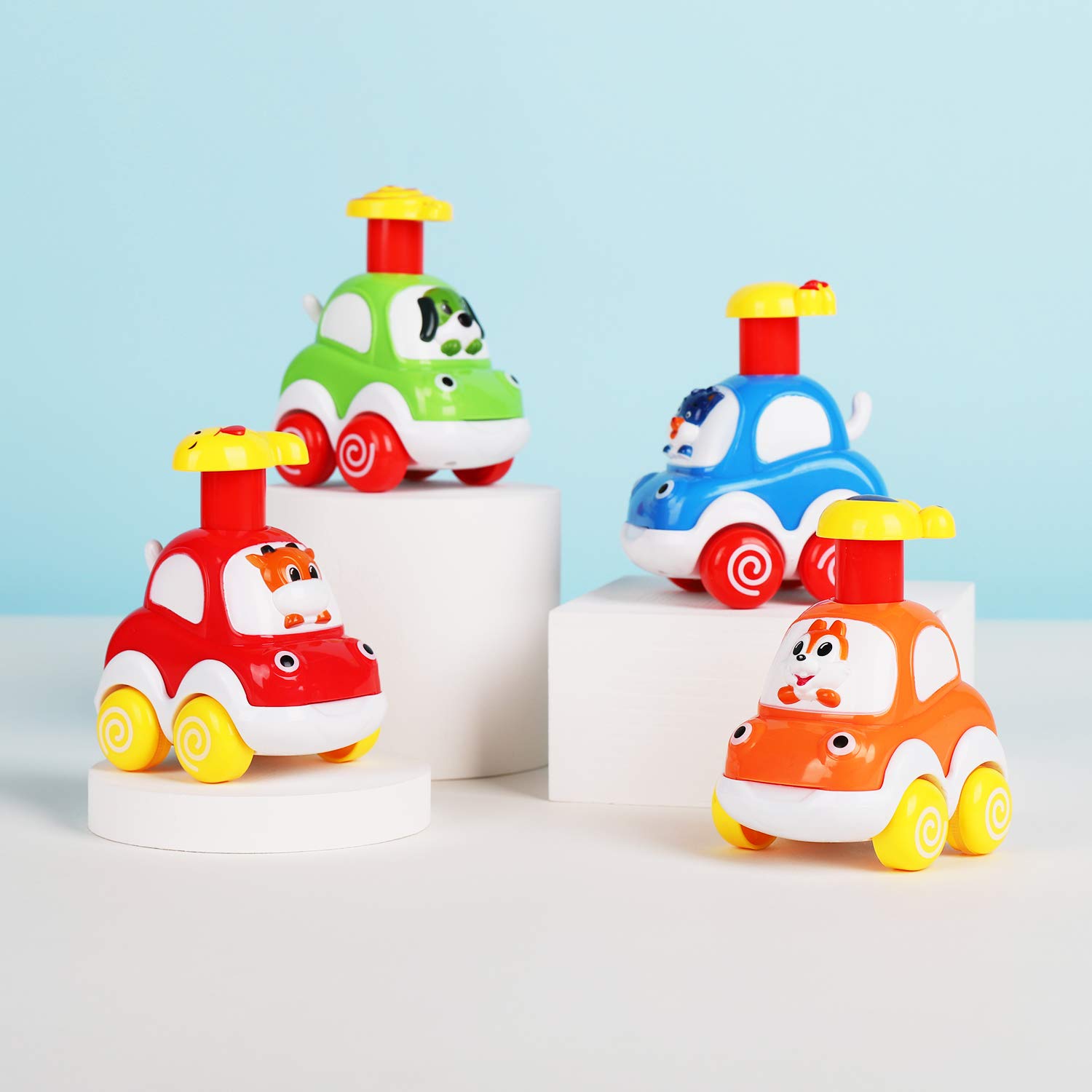 ALASOU Animal Car Toys for 1-2 Year Old Boys | Baby Toys 12-18 Months | Toddler Birthday Gifts for Boys & Girls | Easter Basket Stuffers | Safe & Durable Early Learning Toys for Infants | Perfect for Playtime, Travel & Sensory Development