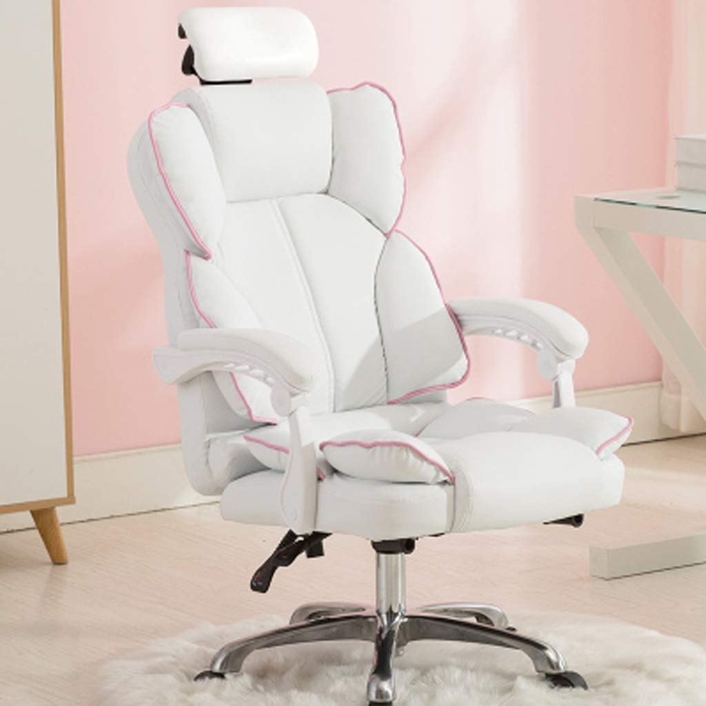 FMOGE Ergonomic Office Chair - Adjustable High Back Computer Desk Chair with Lumbar Support, Reclining & Swivel for Home Office, Gaming, Work - Comfortable Executive Boss Chair (Pink) - Perfect for Long Hours Sitting, Remote Work & Study