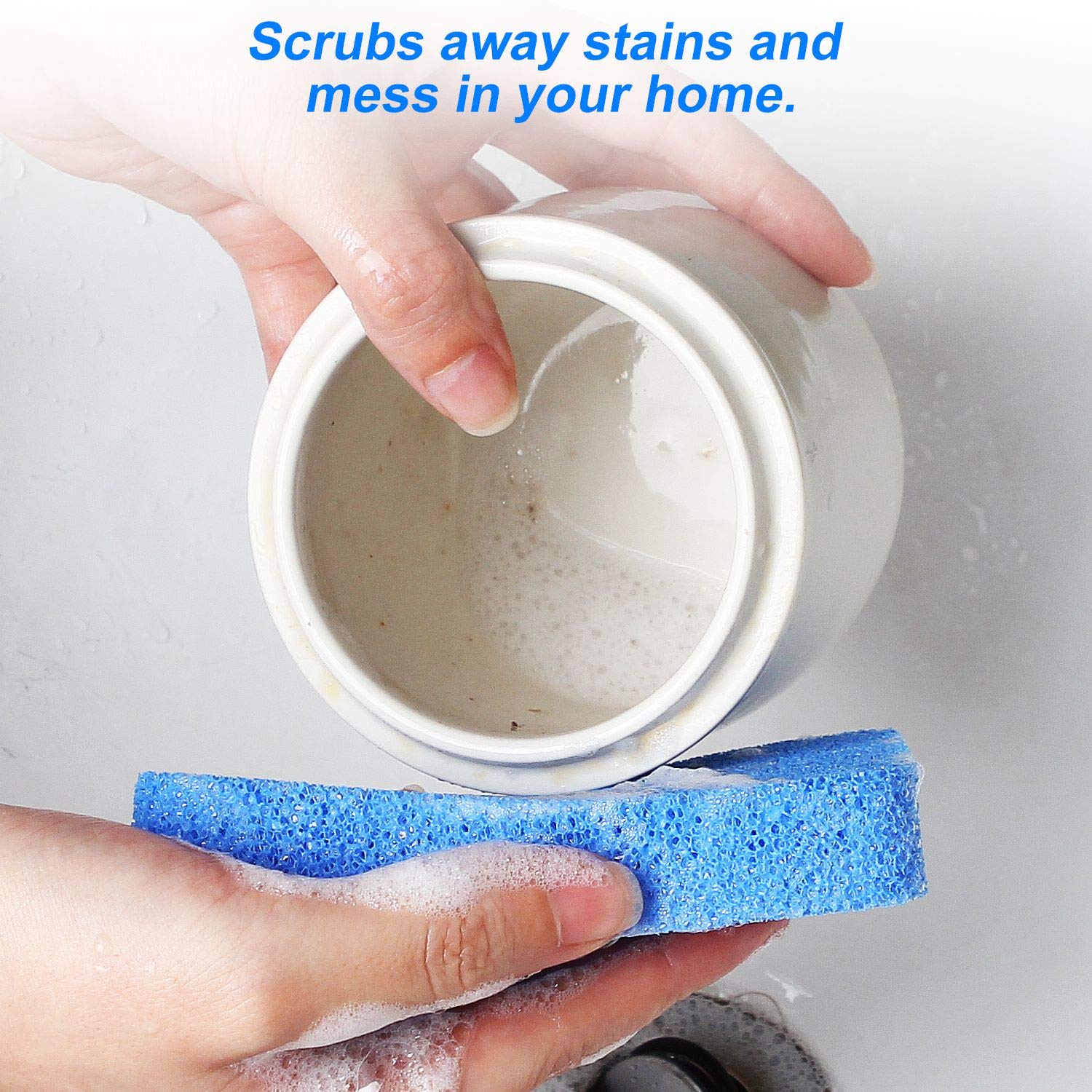 Non-Scratch Silicone Kitchen Sponges - 10 Pack Fragrance & Odor Free Dish Scrubbers - Gentle Cleaning for Pots, Pans & Dishes - Perfect for Daily Kitchen Cleaning & Dishwashing
