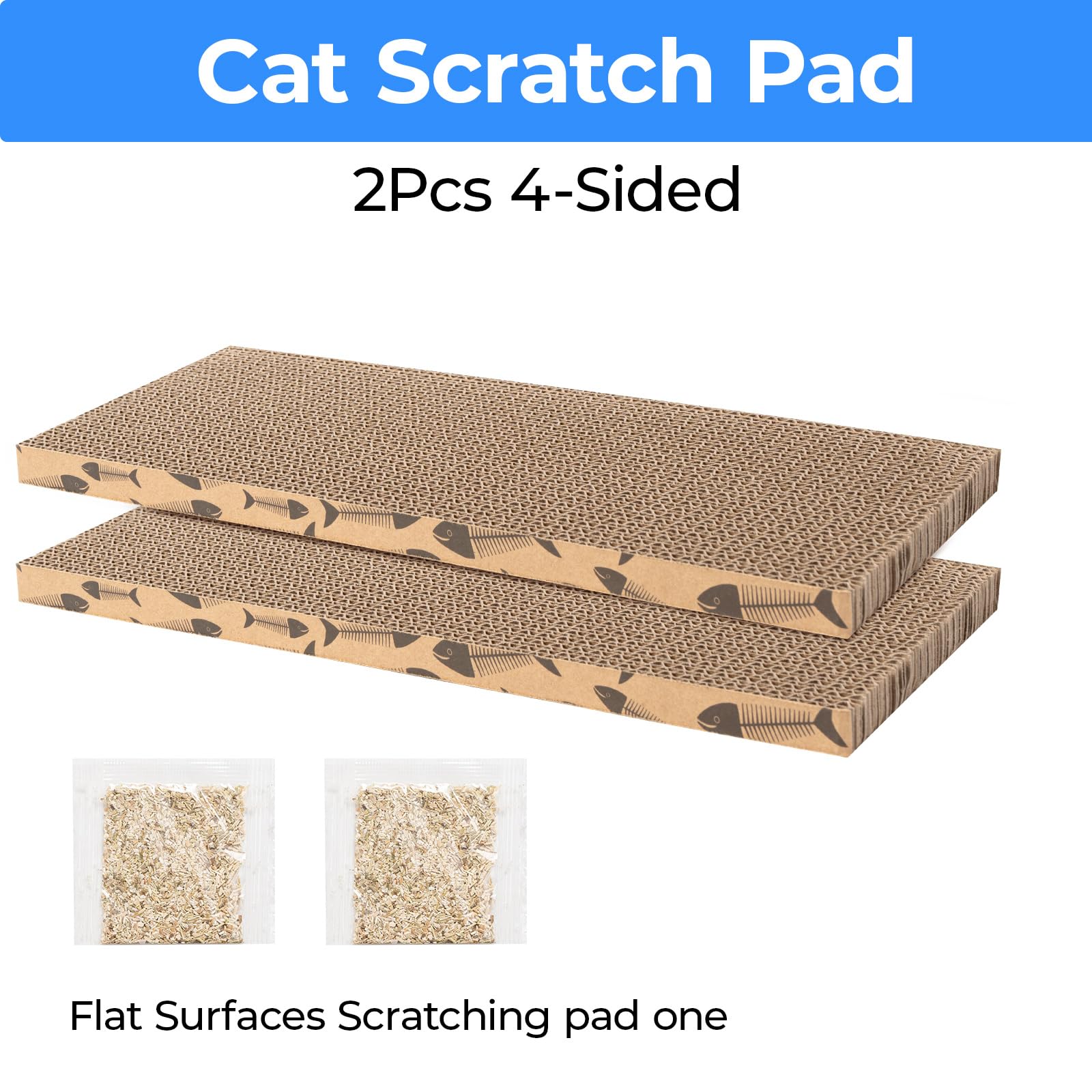 Mini Cat Scratching Board - Small Cardboard Cat Scratcher for Indoor Cats (2-Pack) - Perfect for Kittens & Adult Cats to Trim Nails & Play