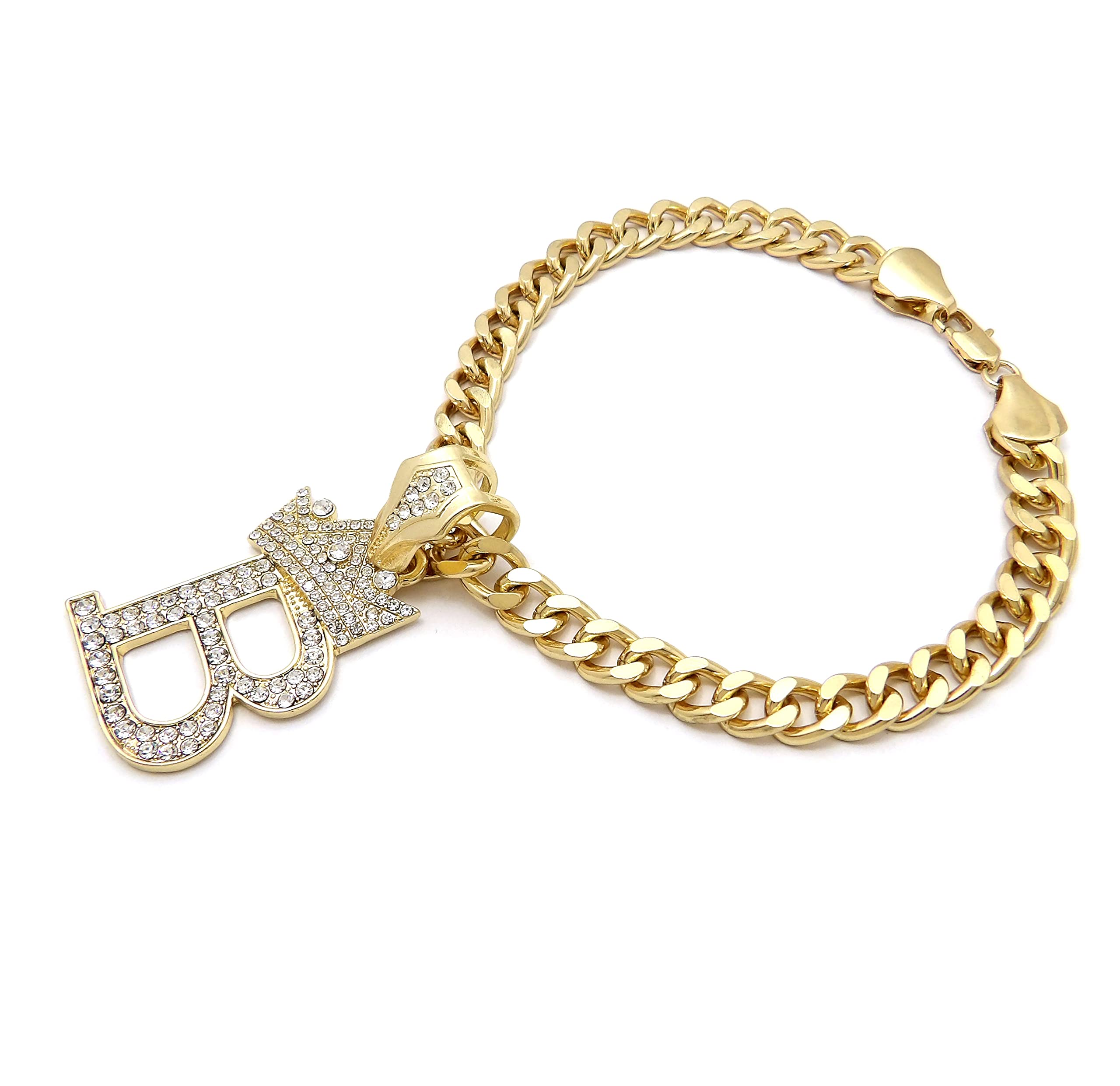 Rhinestone Studded Initial Pendant 26