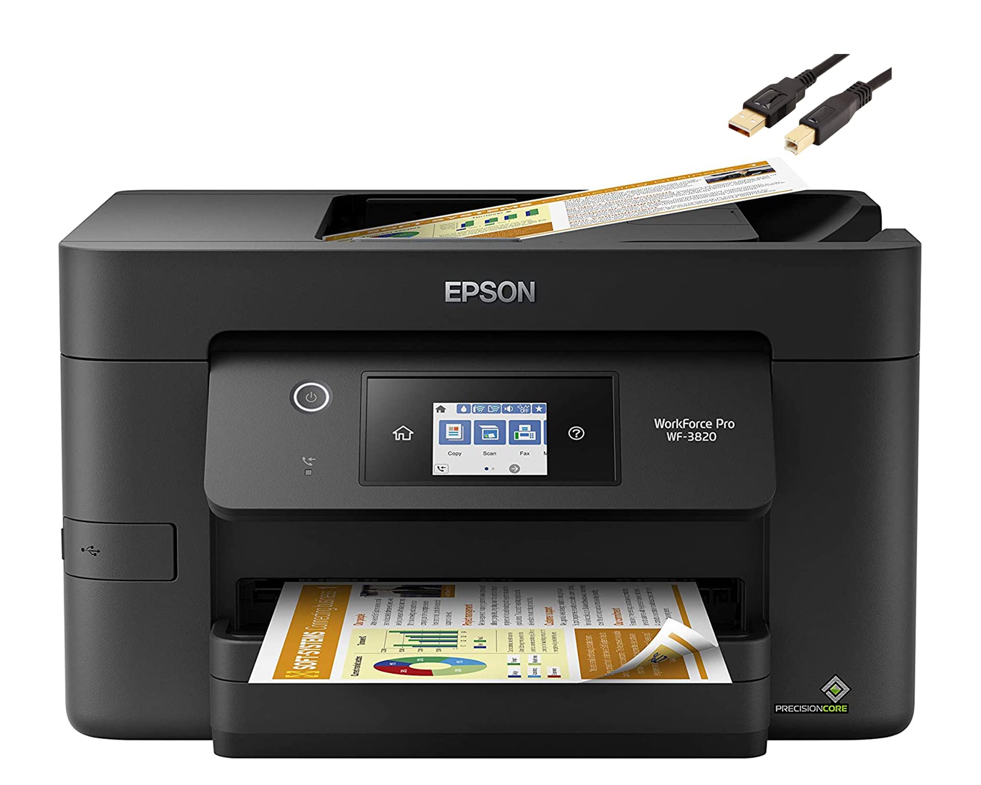 Workforce Pro WF38 Wireless All-in-One Color Inkjet Printer - Scanner, Copier, 21ppm, 4800x2400dpi, 2.7
