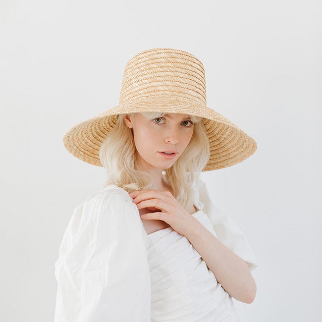 Jolie Boater Hat - Natural BLEMISHED Straw Sun Hat for Women | Perfect for Beach, Summer Outfits & Outdoor Activities