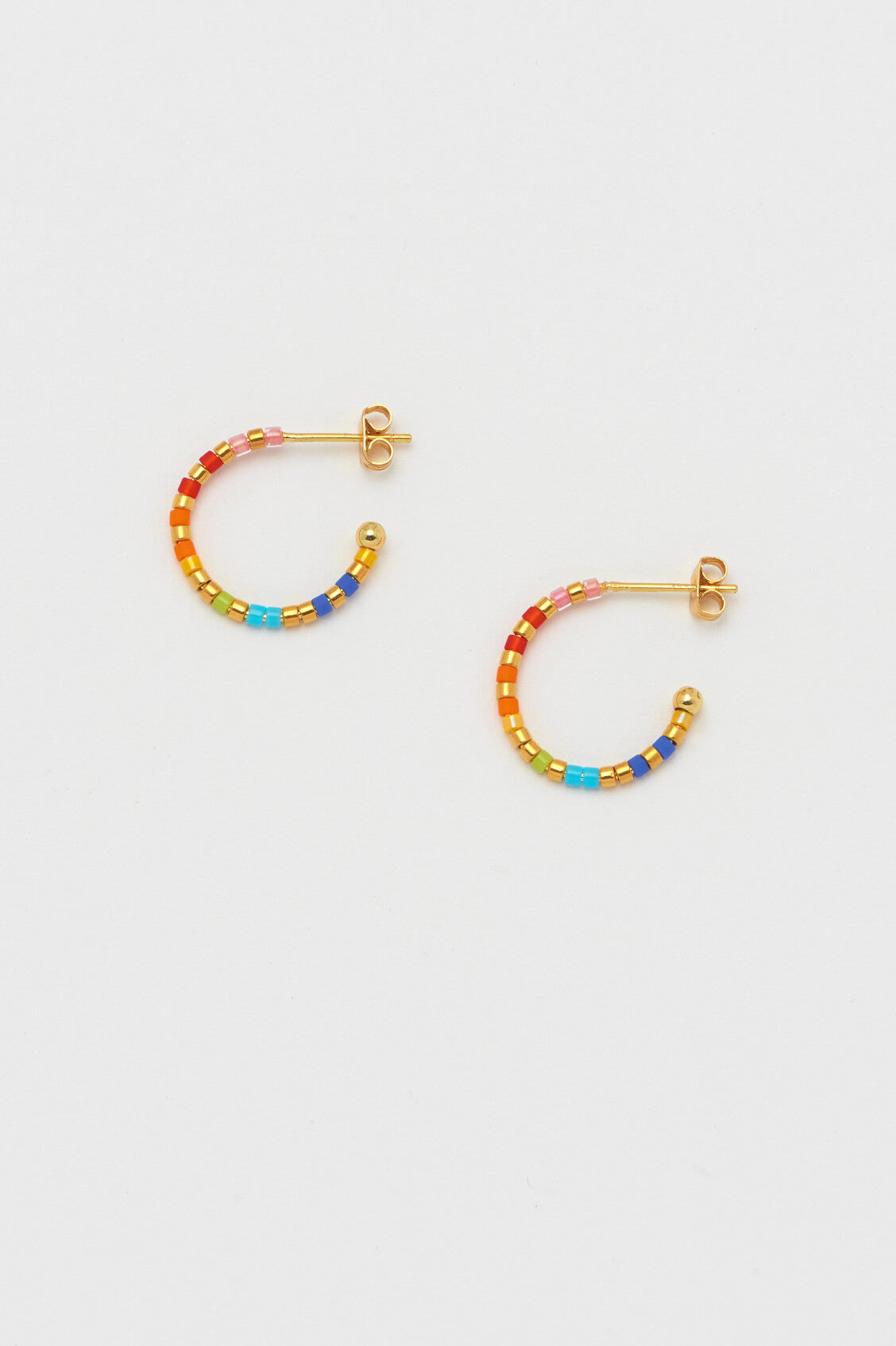 Rainbow Beaded Hoop Earrings for Women - Colorful Bohemian Dangle Earrings - Perfect for Festivals, Parties & Everyday Wear
