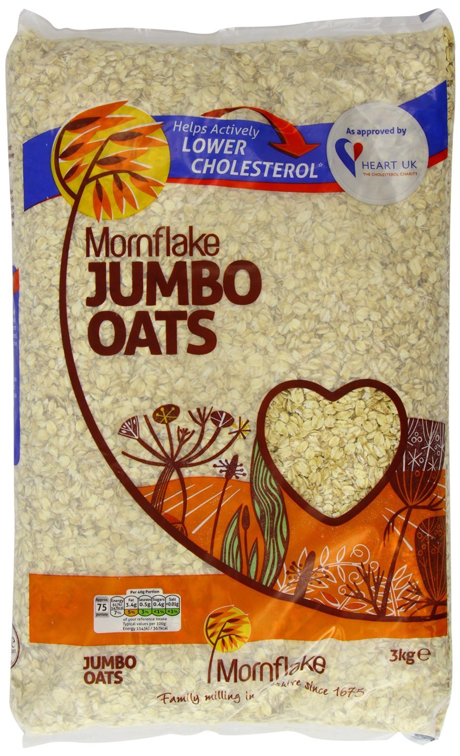 10 Pack Jumbo Rolled Oats - MorNFlake Premium Whole Grain Oats for Baking, Breakfast Cereal & Healthy Snacks - Perfect for Oatmeal, Granola & Smoothie Bowls