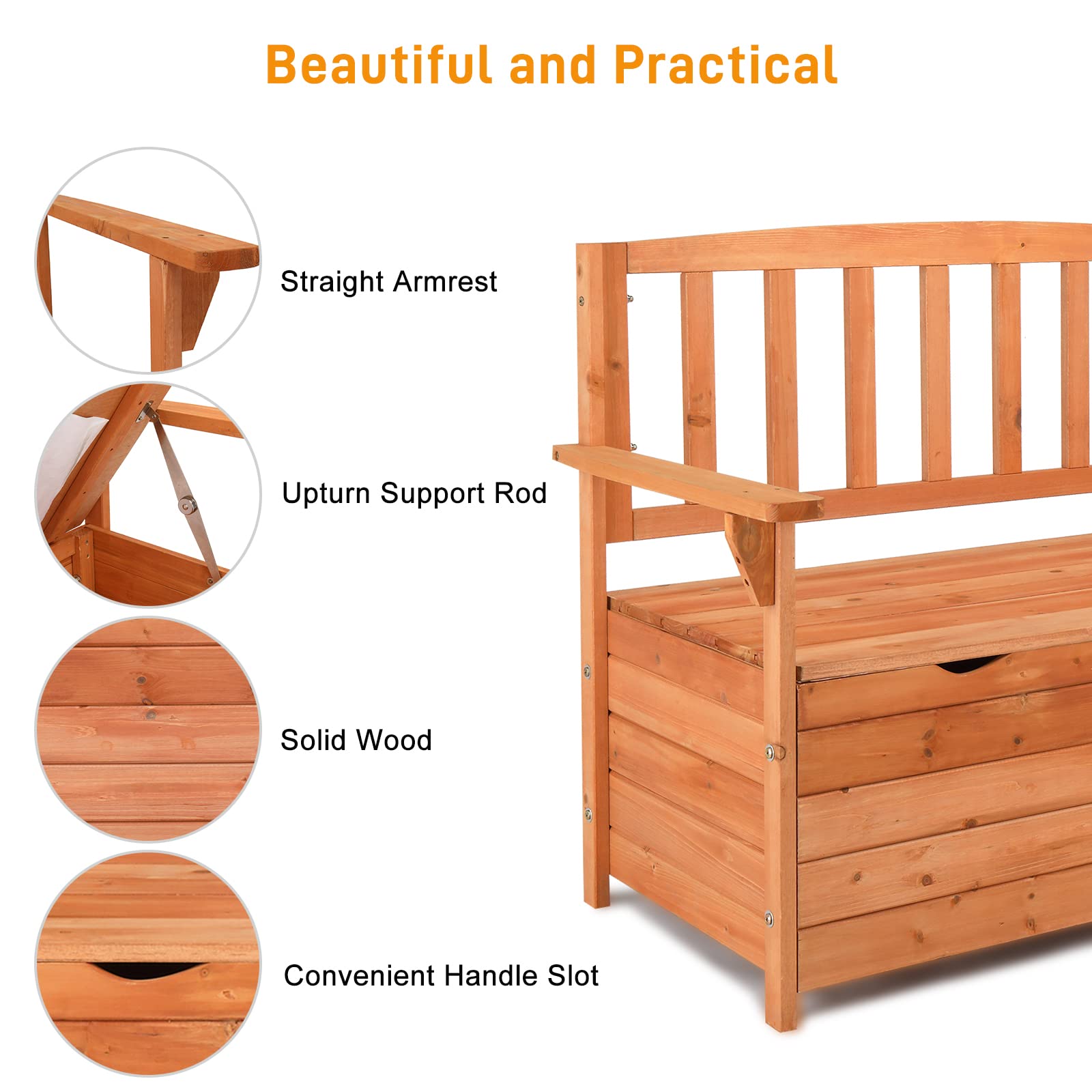Waterproof Outdoor Storage Bench with Seat - 44