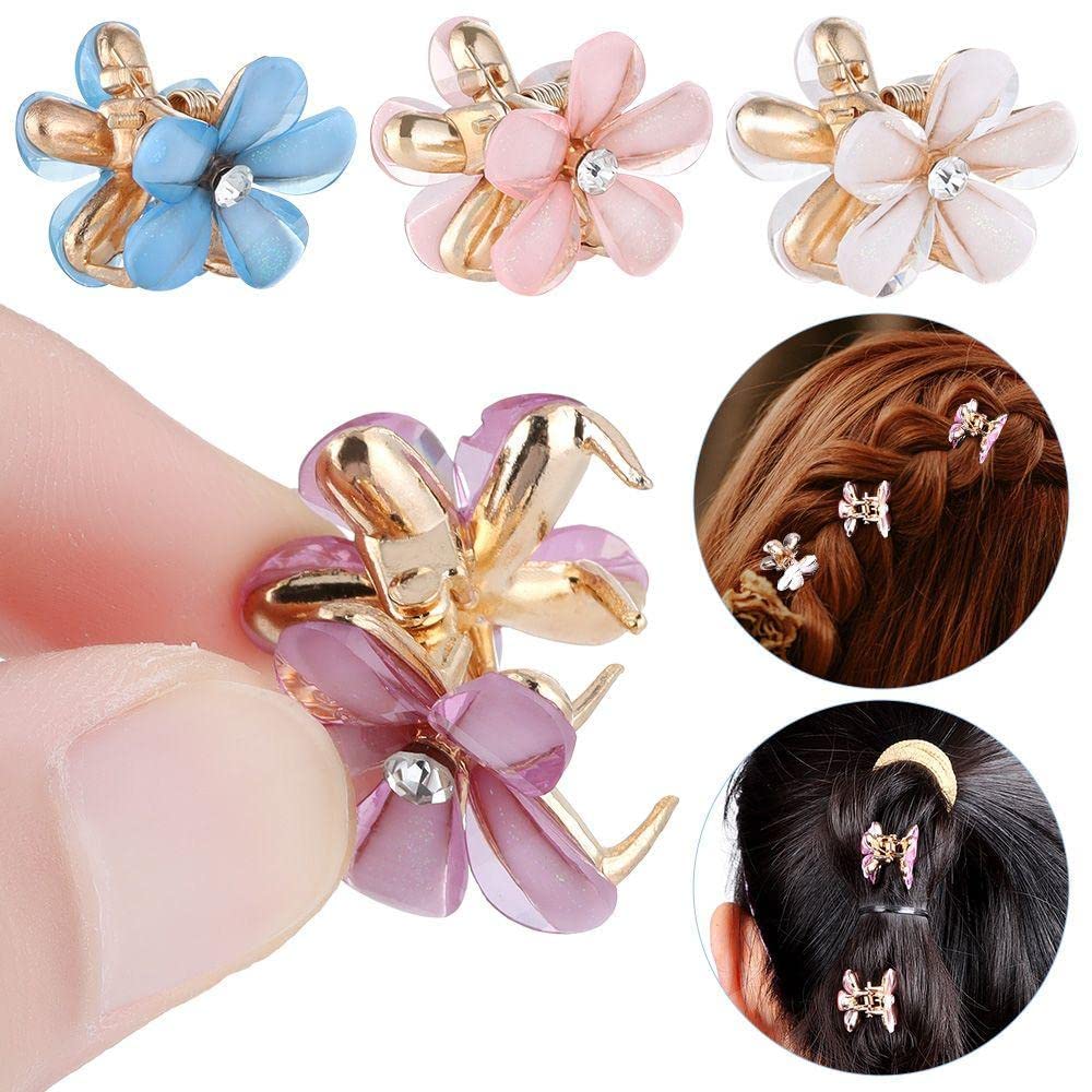 Elegant Mini Pearl Hair Claws & Floral Hair Clips Set for Women - Gold Crab Hair Accessories (6Pcs Multi Daisy) - Perfect for Weddings, Parties & Everyday Style