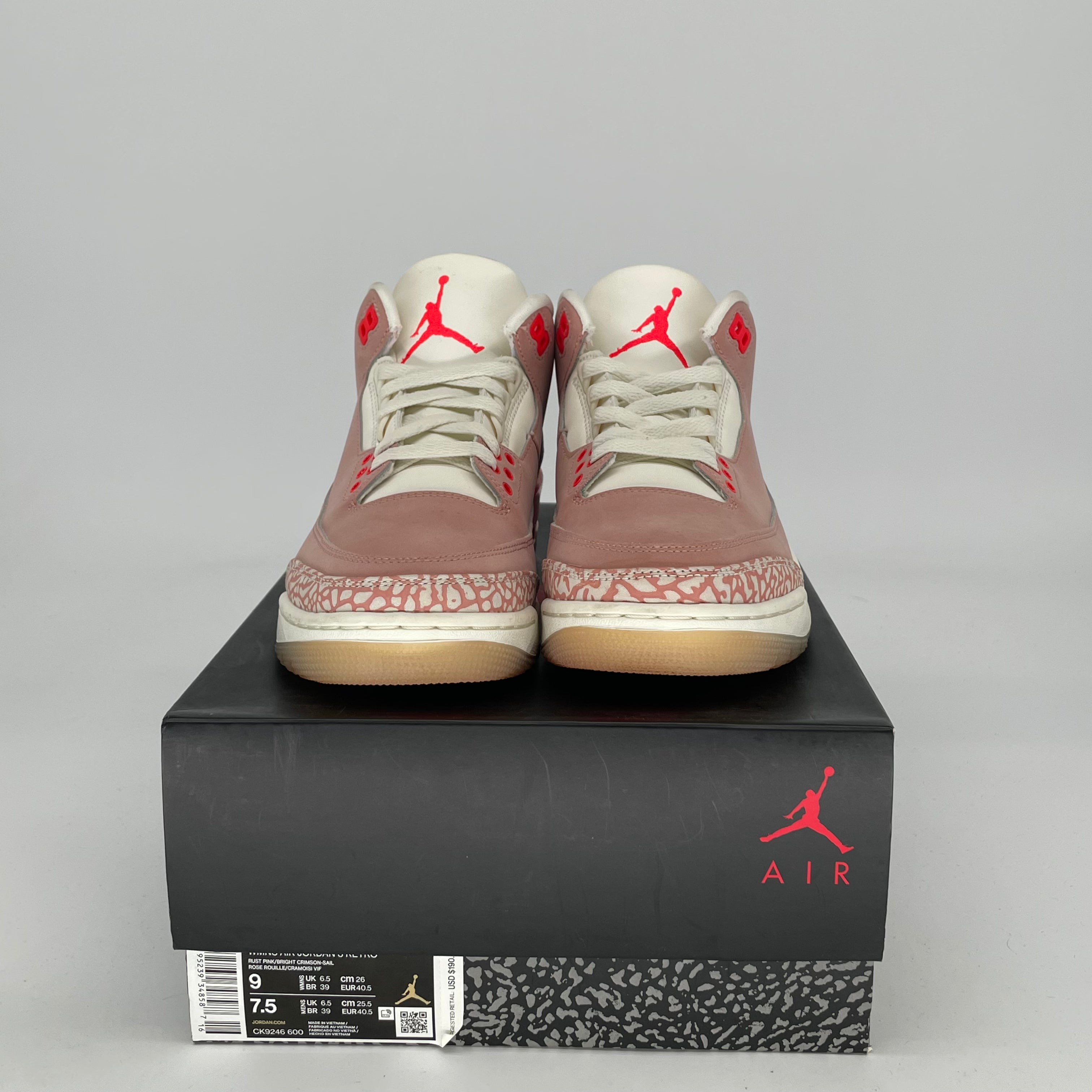 AIR JORDAN 3 Rust Pink Women's Shoes Size 7.5/9W - Style CK9246-600 | Retro Basketball Sneakers for Women, Casual Wear & Street Fashion