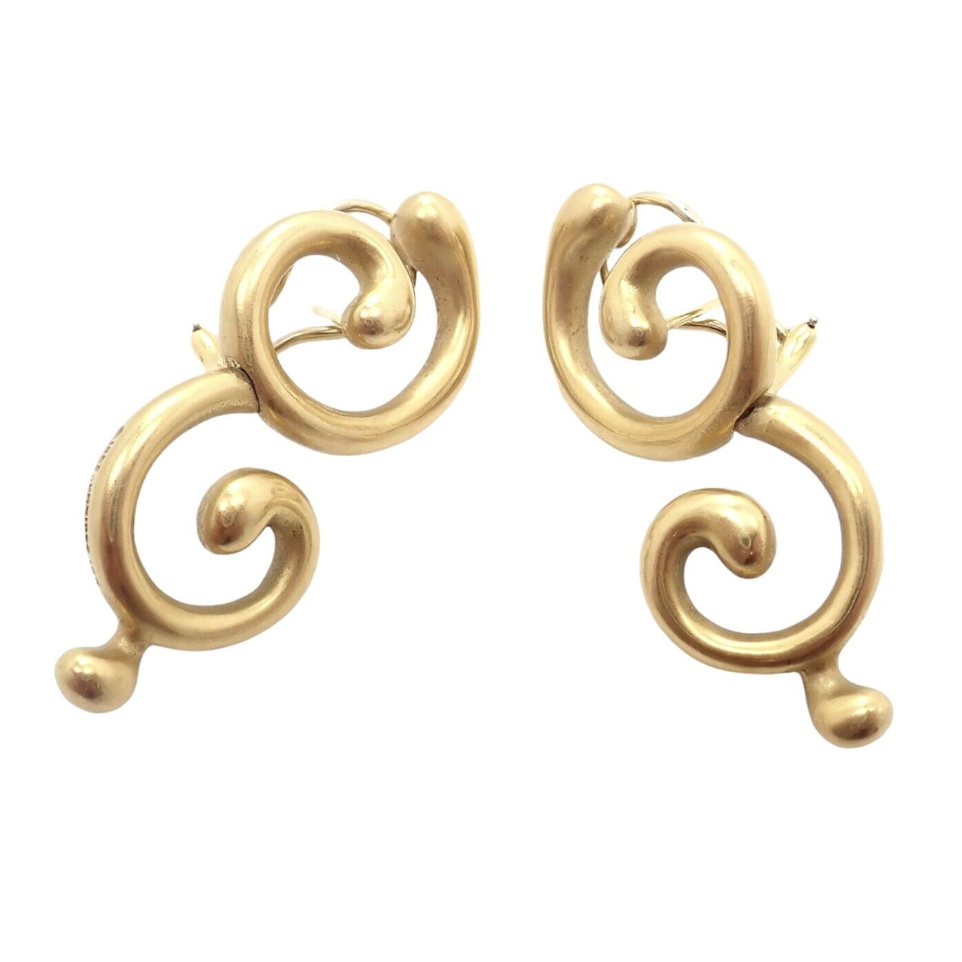 Authentic Vintage Angela Cummings 18K Yellow Gold Curl Earrings - Rare Collectible Jewelry for Women, Perfect Gift for Anniversary & Special Occasions