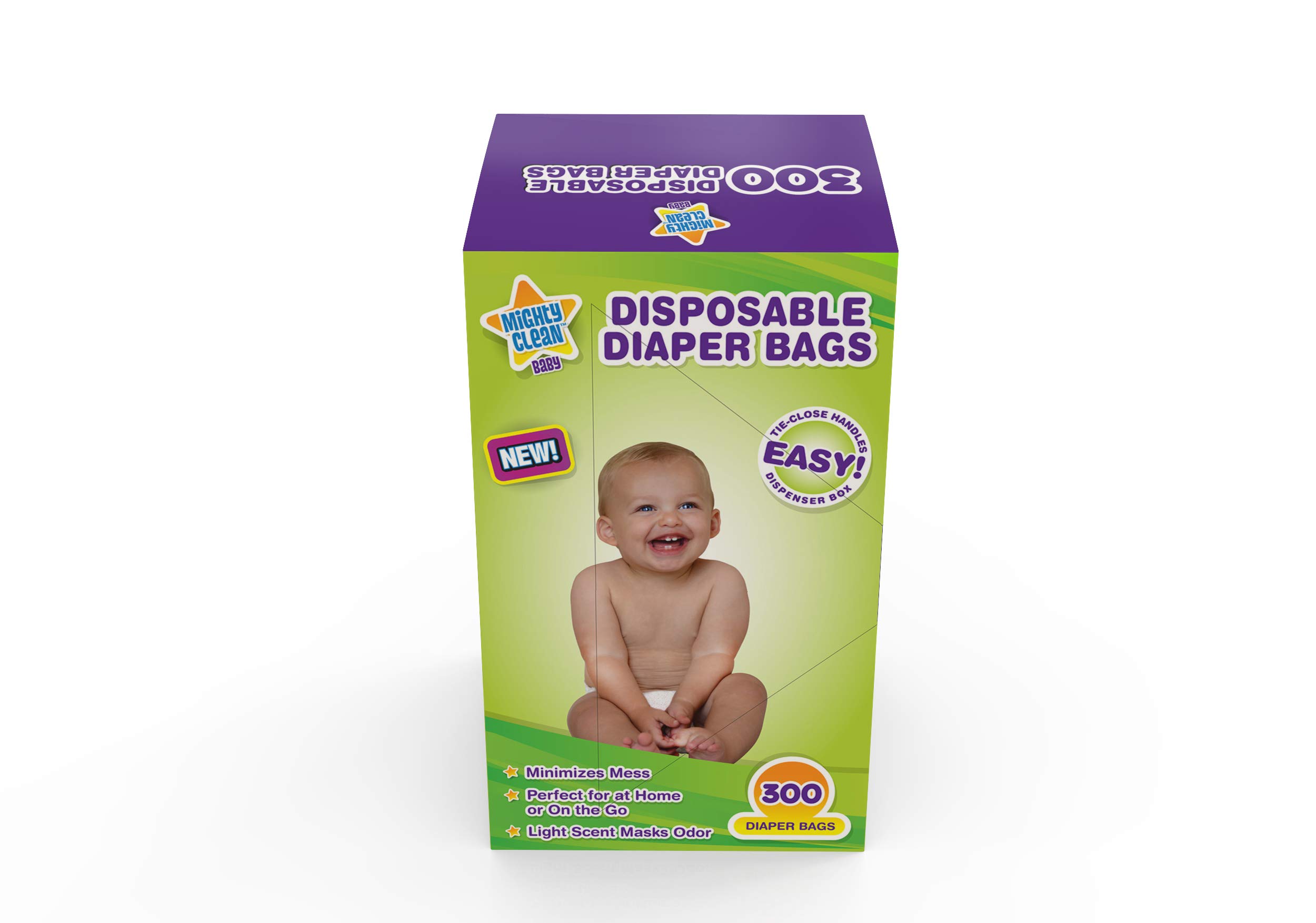 **Baby Disposable Diaper Bags with Light Powder Scent - 300 Count | Travel, Daycare & On-the-Go Convenience**