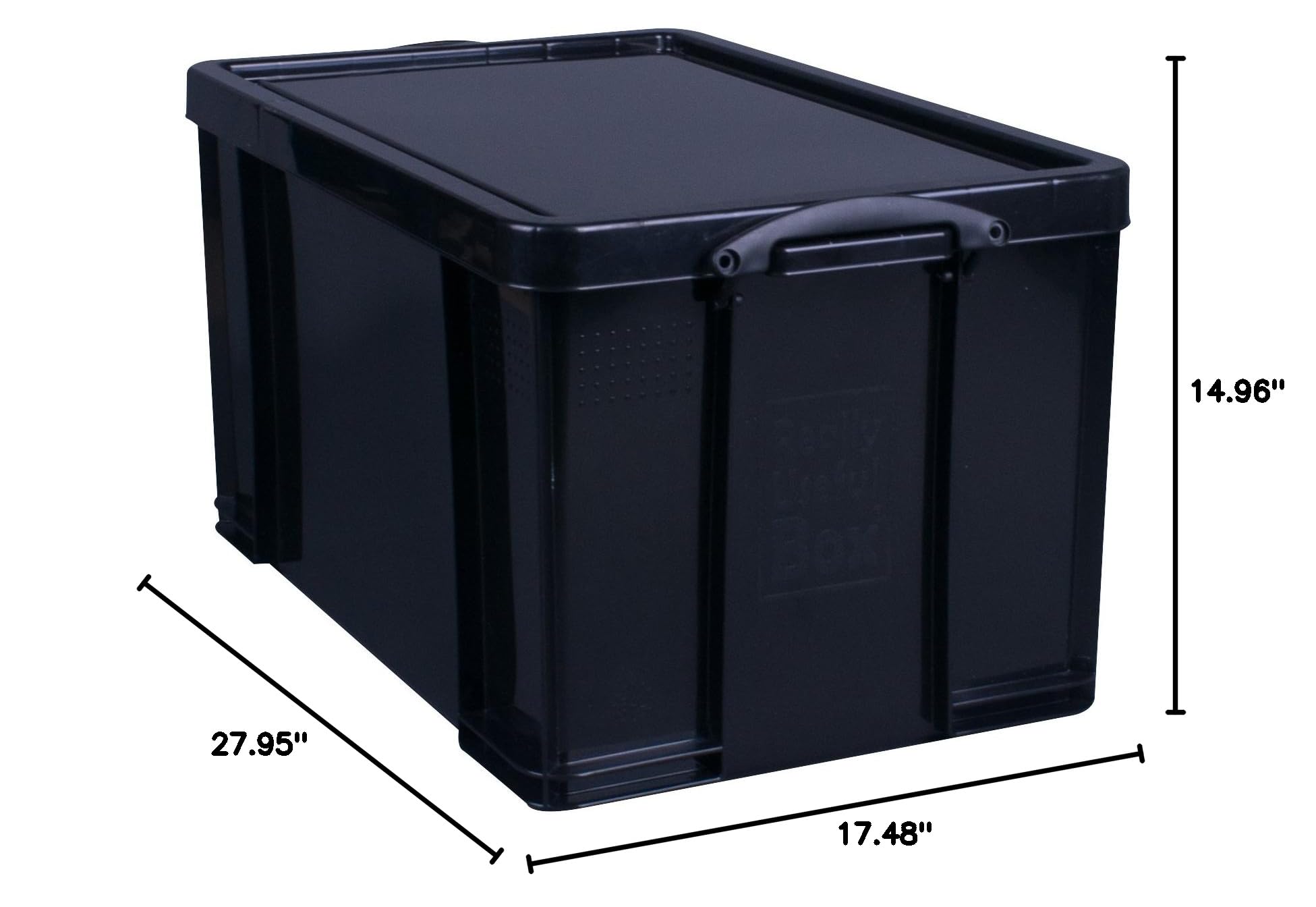 Really Useful Storage Box 84 Litre Solid Black - Organise Home, Office & Garage with Durable Plastic Container