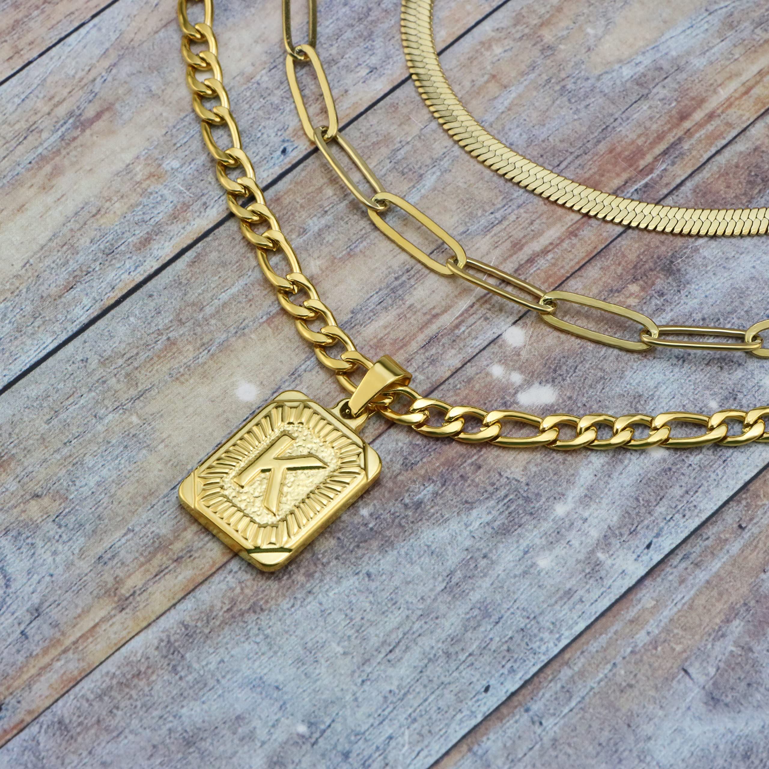JoycuFF 18K Gold Plated Initial Necklace for Women - Personalized A-Z Dainty Paperclip Link Chain, Layering Necklace Gift for Her | Perfect for Everyday Wear, Layering & Special Occasions