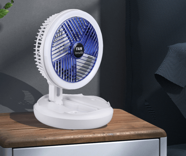 4 in 1 Foldable Portable Fan - USB Rechargeable, 3 Speed Settings, Quiet Personal Cooling Fan for Home, Office, Travel, Camping & Outdoor Activities