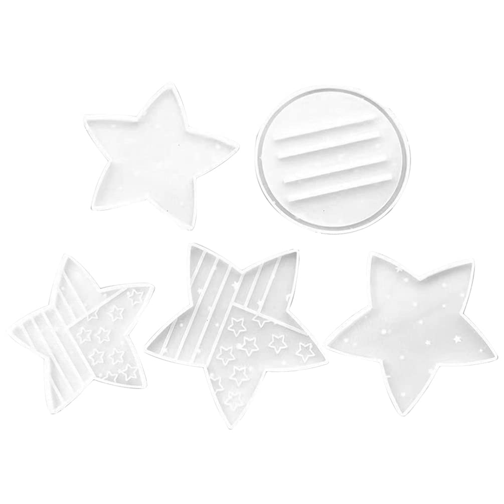 EXCEART 12-Piece Silicone Coaster Mold Set - DIY Star Shape Cup Coaster Molds, Keychain & Craft Making Trays - BPA-Free Flexible Baking Molds for Resin, Soap, Candle Making - Perfect for Home Decor, Gifts & Party Favors