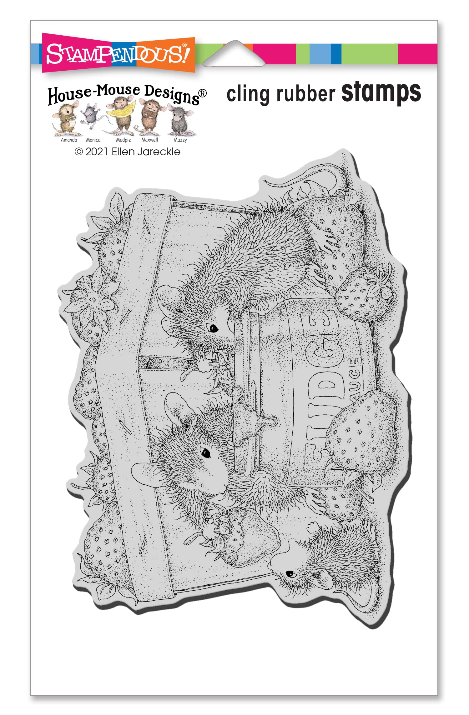 Stampendous House Mouse Cling Stamp - Fudge Strawberries Design for Scrapbooking, Card Making & DIY Crafts | Perfect for Greeting Cards, Journals & Home Decor Projects