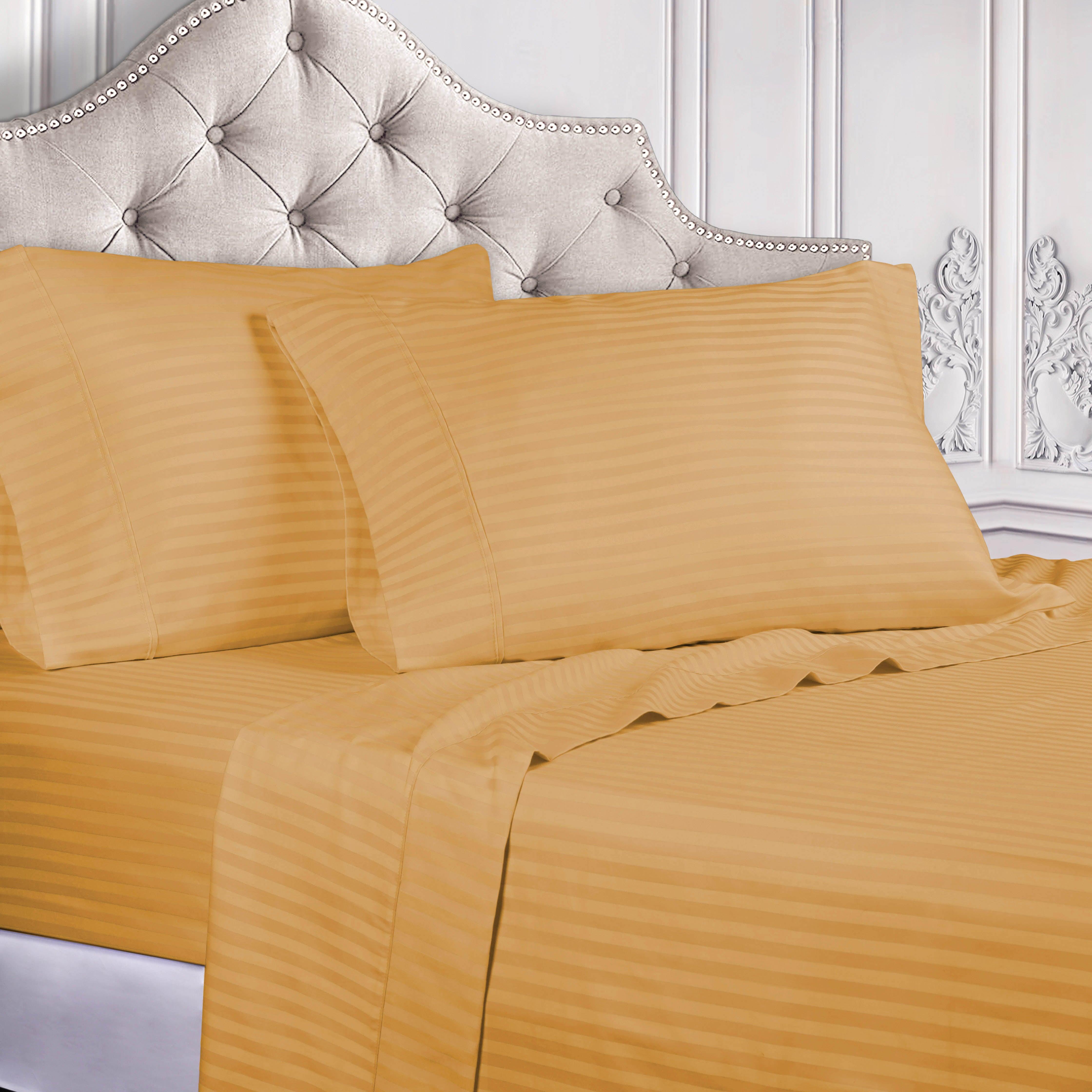 Premium 100% Egyptian Cotton 300 Thread Count Sheet Set - Deep Pocket Fitted, Flat Sheet & Pillowcases - Soft Breathable Bedding for Luxury Hotels & Home Use