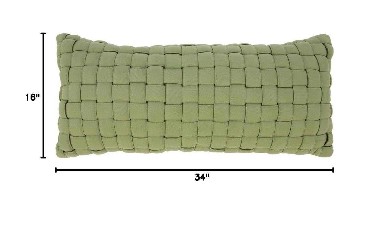 Hatteras Hammocks B-Weave-LTGR Soft Weave Hammock Pillow - Light Green Outdoor Lounge Cushion for Patio, Backyard & Beach Relaxation