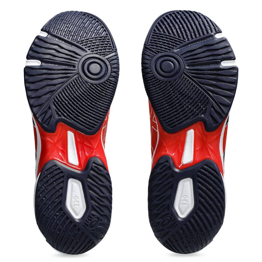 ASICS Gel Rocket 11 Men's Volleyball Shoes - Lightweight Indoor Court Shoes for Badminton, Squash & Tennis - Non-Marking Rubber Sole (Fiery Red/Peacoat) - Perfect for Gym, Sports & Casual Wear