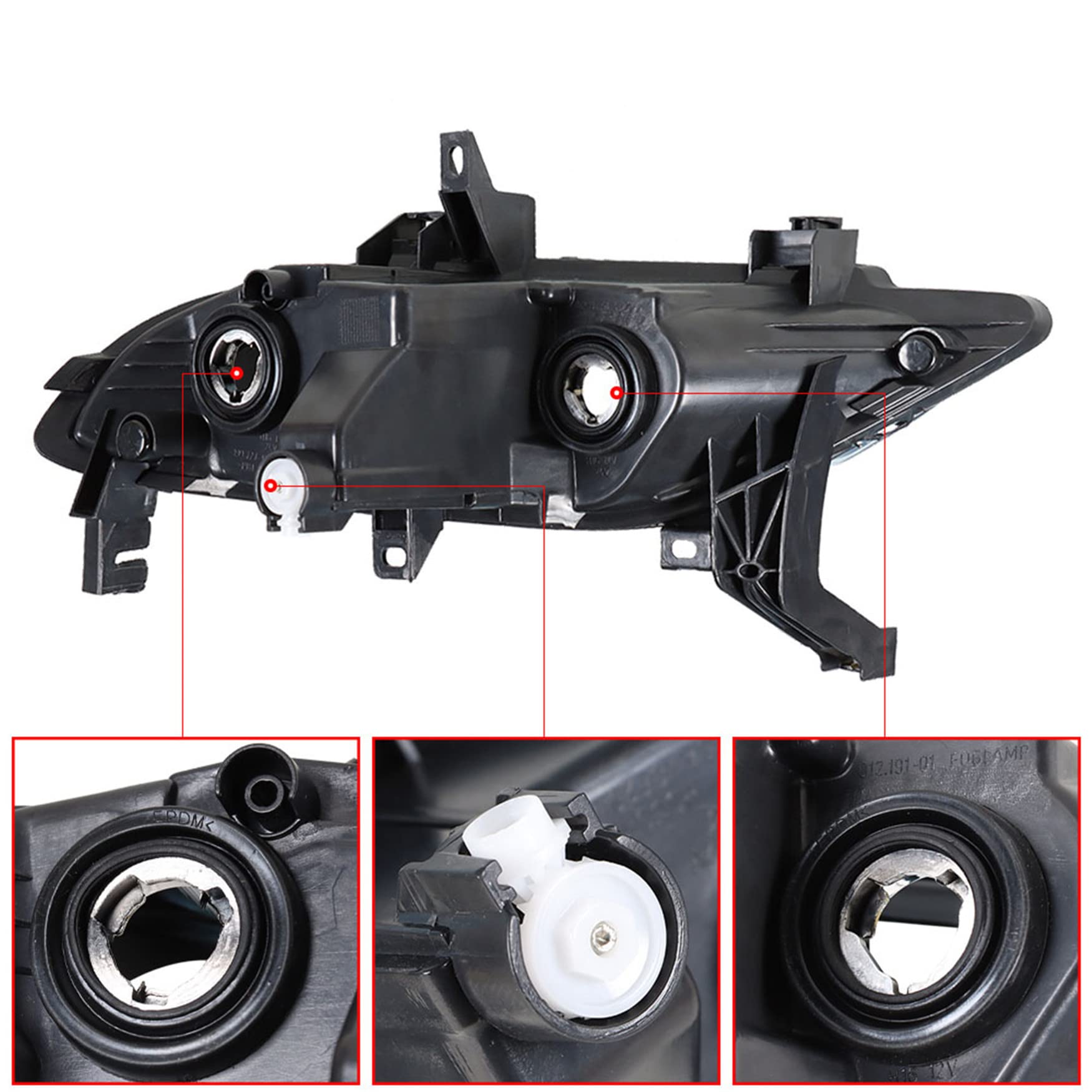 2016-2019 Nissan Maxima Fog Lights Assembly Replacement - Driver & Passenger Side LED Fog Lamps for Enhanced Visibility in Rain, Snow and Low Light Conditions