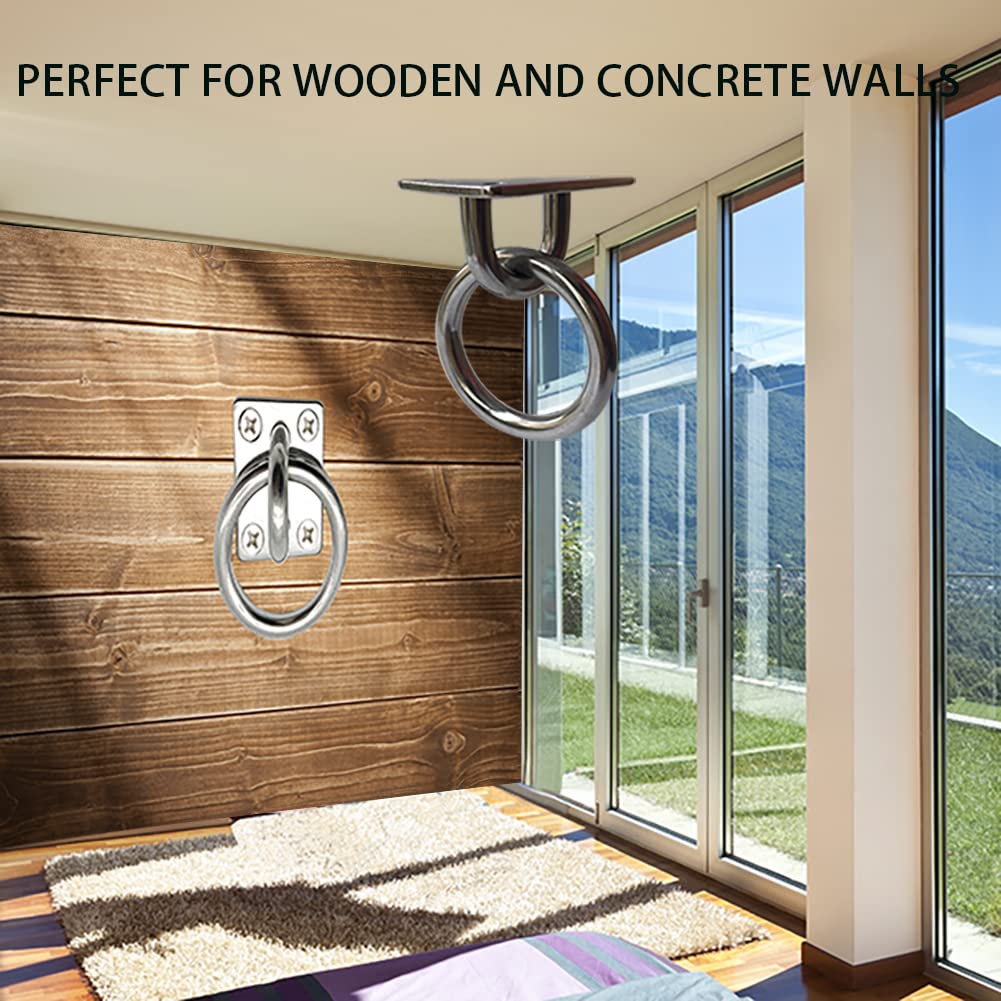 Heavy Duty 304 Stainless Steel Ceiling Hook - 1000LB Capacity Wall Mount Anchor for Yoga Swings, Hammocks, Punching Bags & Training Straps | Secure Hanging Solution for Home Gym, Outdoor & Indoor Use