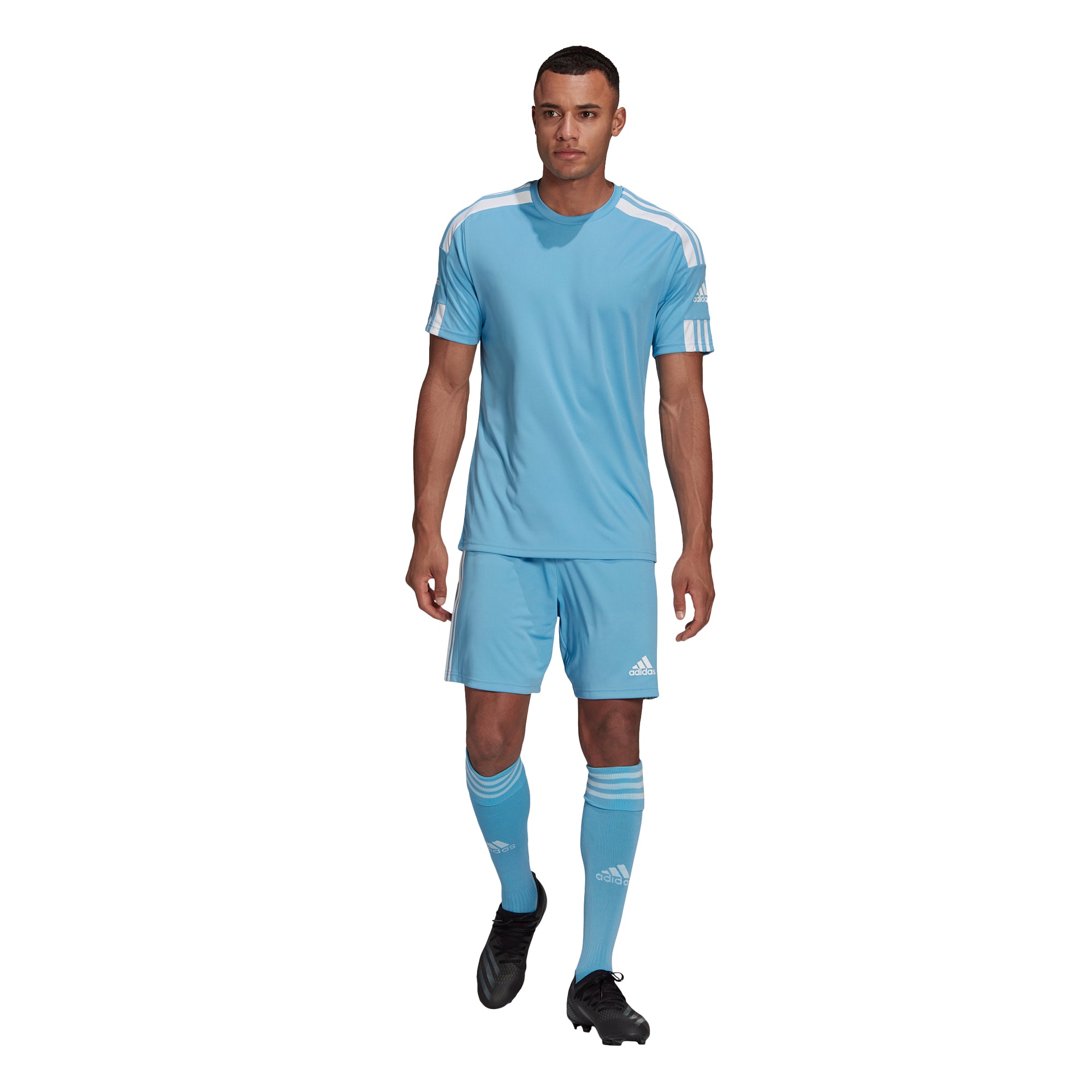 Adidas Youth Squadra 21 Athletic Shorts - Light Blue & White - Comfortable Sports Shorts for Boys & Girls - Perfect for Running, Soccer & Gym Workouts