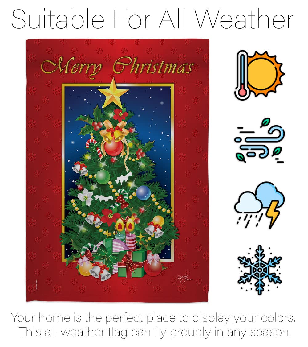 Festive Merry Christmas Tree House Flag Set 28