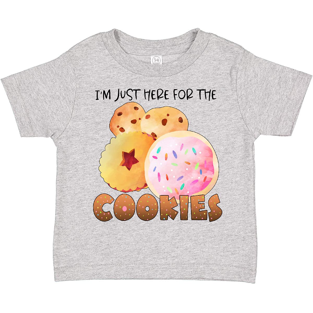 Inktastic 'I'm Just Here for The Cookies' Funny Toddler T-Shirt - Cute Cotton Tee for Kids Baking & Playtime