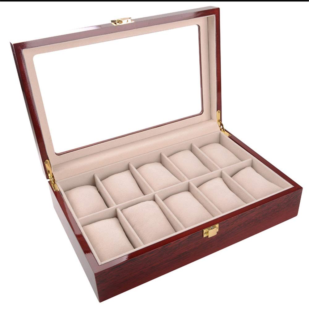 Premium 12-Slot Watch Storage Box - High Quality Piano Paint Display Case for Luxury Watches (Brown, Small) | Perfect for Watch Collectors, Jewelry Organizers & Gift Packaging