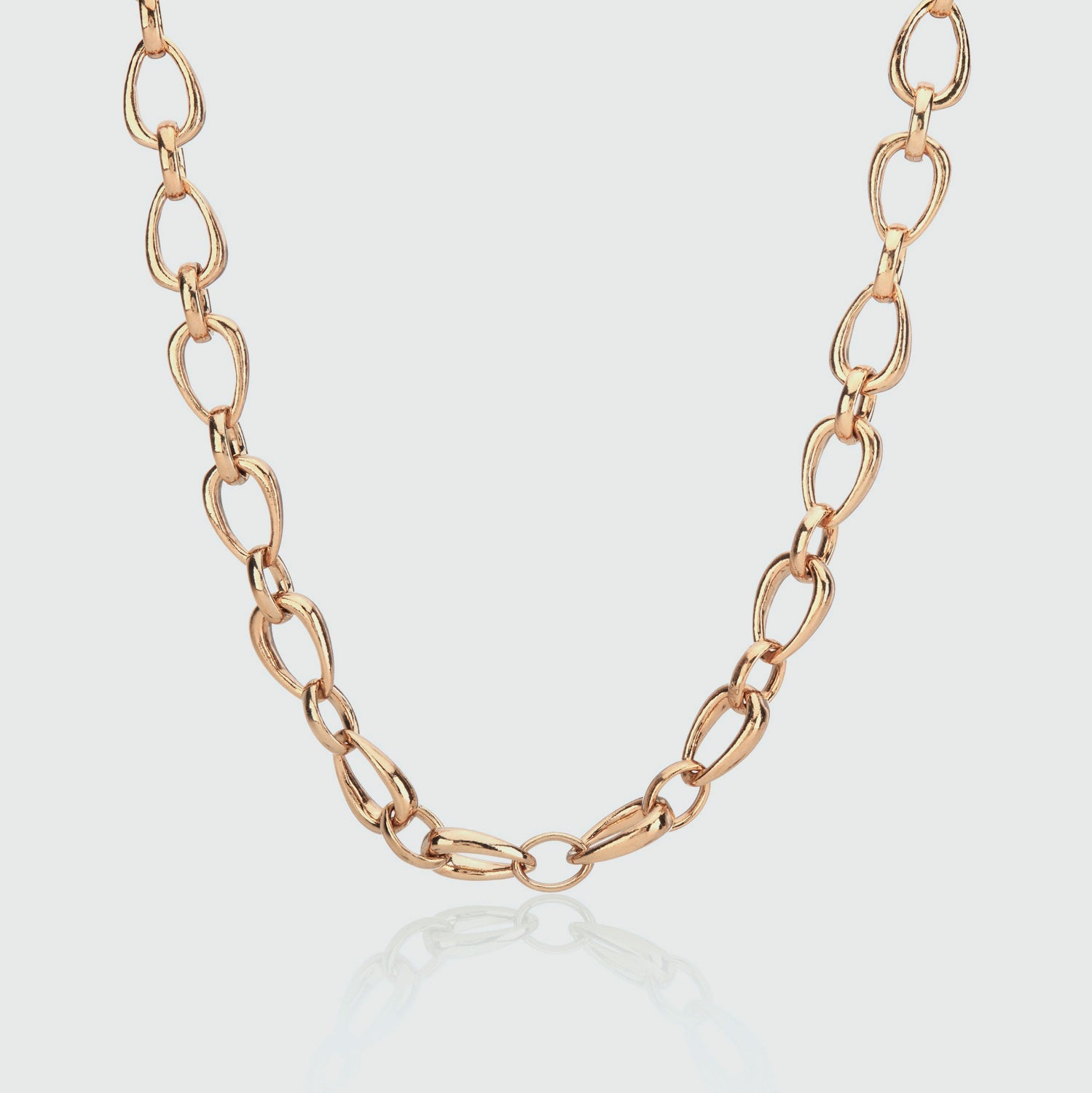 Egerton Gold Vermeil Raindrop Link Necklace - Elegant Dainty Layering Jewelry for Women - Perfect for Everyday Wear, Office & Special Occasions