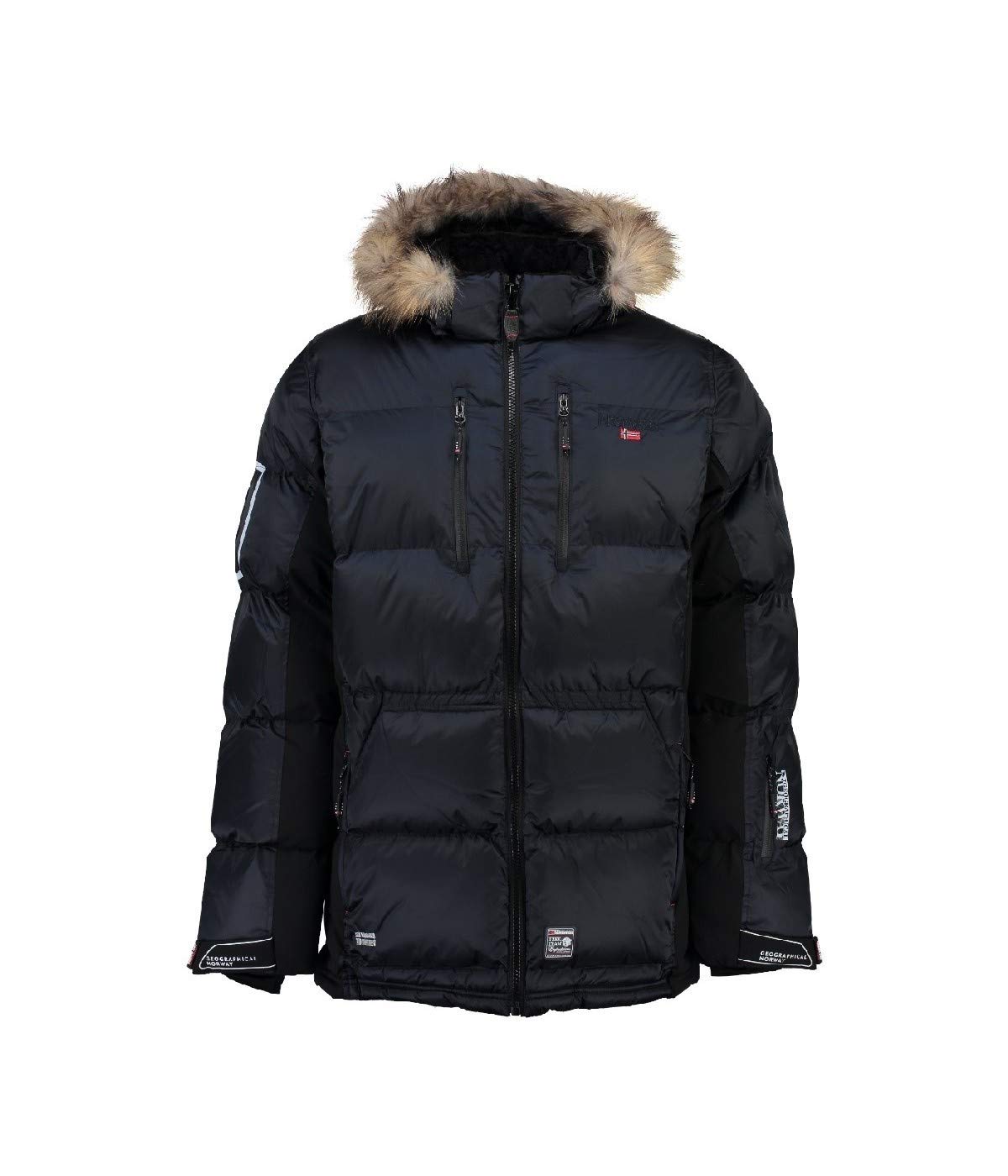 Geographical Norway Danone Men's Winter Warm Parka Coat - Windproof Long Sleeve Jacket for Cold Weather - Comfortable Outdoor Winter Coat for Hiking & Daily Use