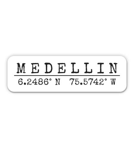 Medellin Colombia City Coordinates Vinyl Sticker Decal - 5