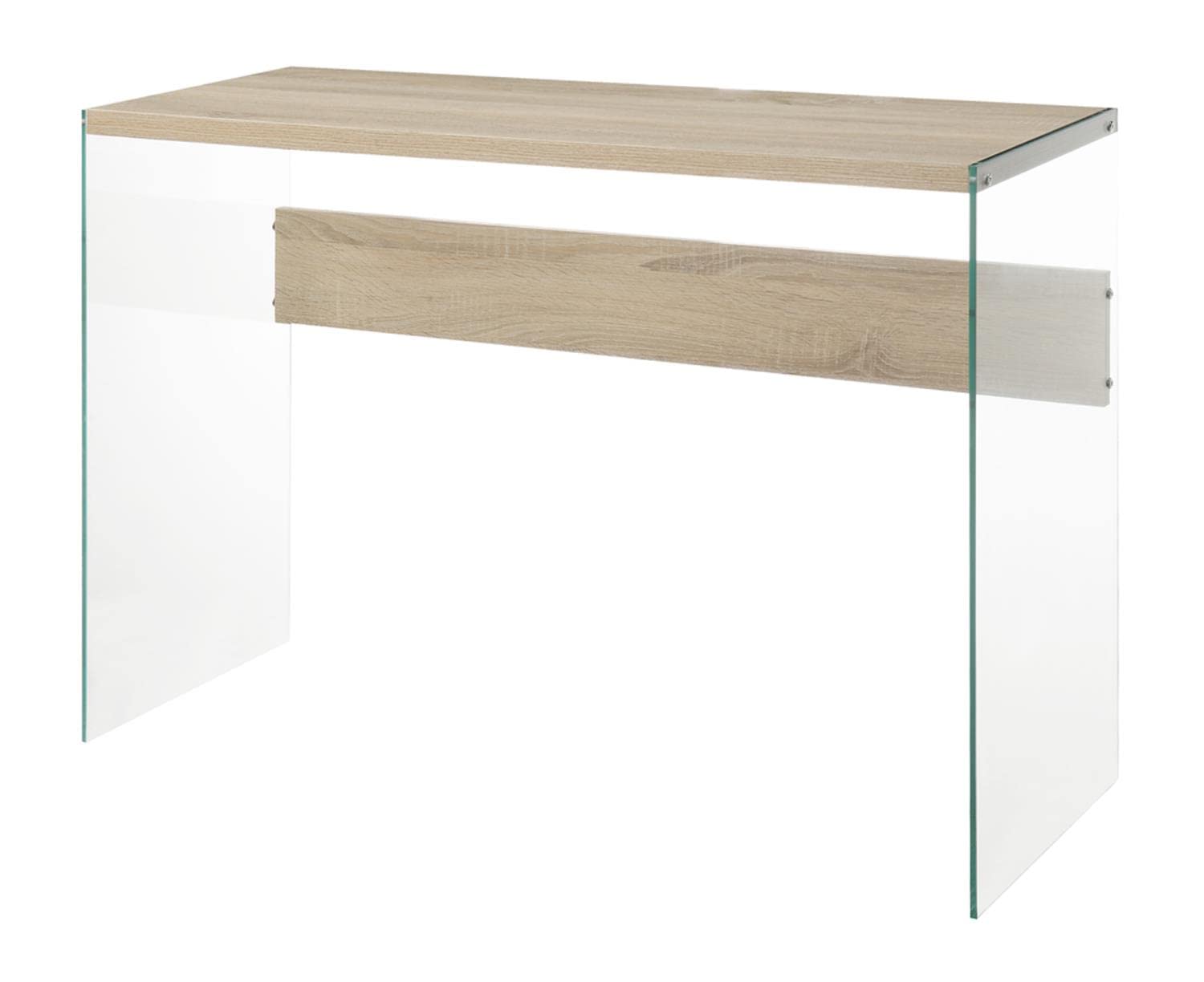 Convenience Concepts SoHo Console Table & Desk - Weathered White Finish for Living Room, Entryway, or Home Office