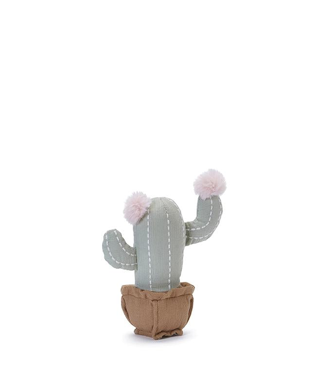 Little Blooming Cactus Rattle - Soft Baby Teether Toy with Natural Wooden Handle | Perfect for Newborns & Infants | Cute Sensory Toy for Playtime, Nursery Decor & Baby Shower Gifts