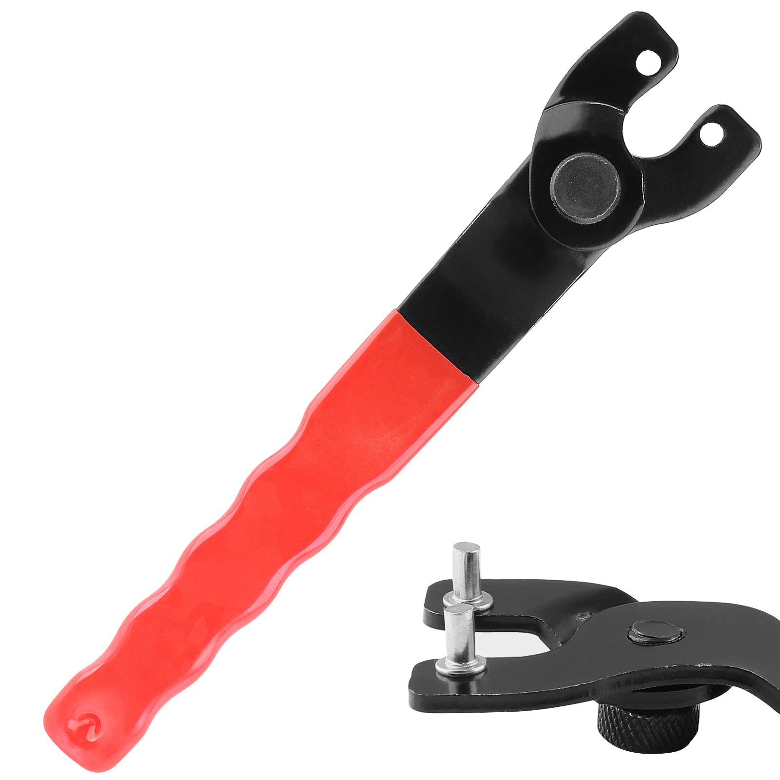 Bokwin Universal Adjustable Pin Wrench 10-40mm - Red Lock Nut Wrench for Angle Grinder Machine - Perfect for Metalworking, Woodworking & DIY Projects